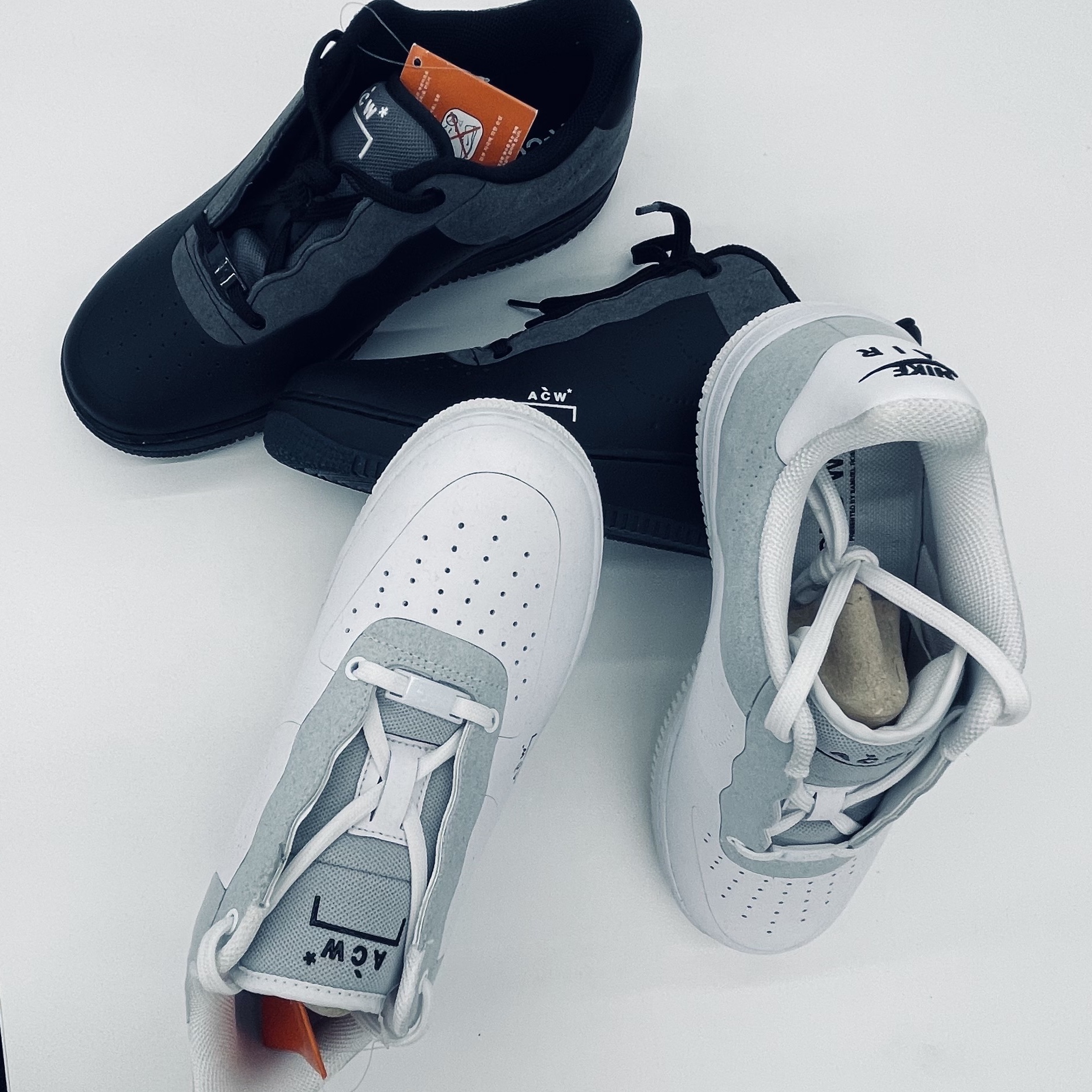 Nike x A-Cold-Wall Air Force 1 Low White, Nike x A-Cold-Wall Air Force 1 Low Black 착용 스타일