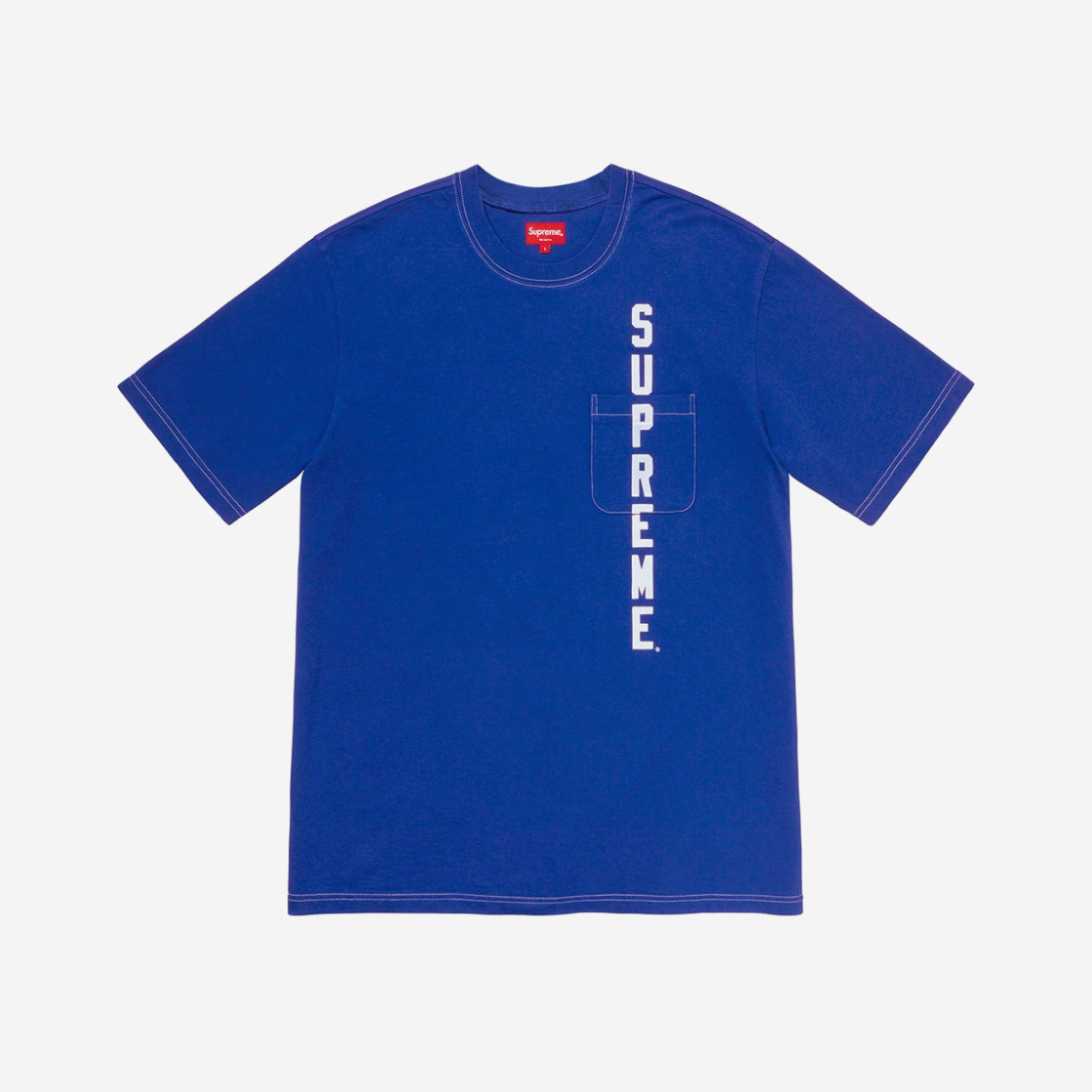 슈프림 콘트라스트 스티치 포켓 티셔츠 라이트 로얄 - 20SS | Supreme | KREAM