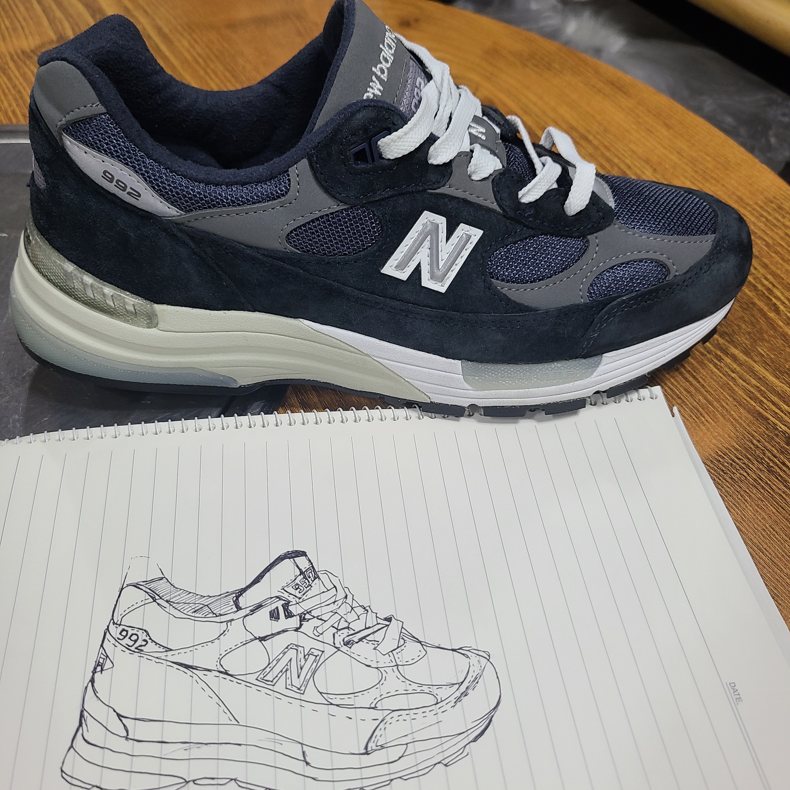 New Balance 992 Made in USA Navy 착용 스타일