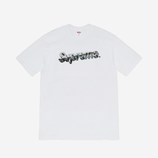 슈프림 크롬 로고 티셔츠 화이트 - 20SS