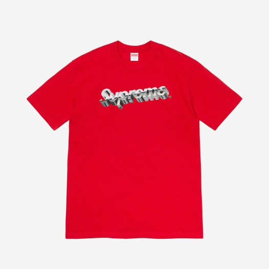 슈프림 크롬 로고 티셔츠 레드 - 20SS