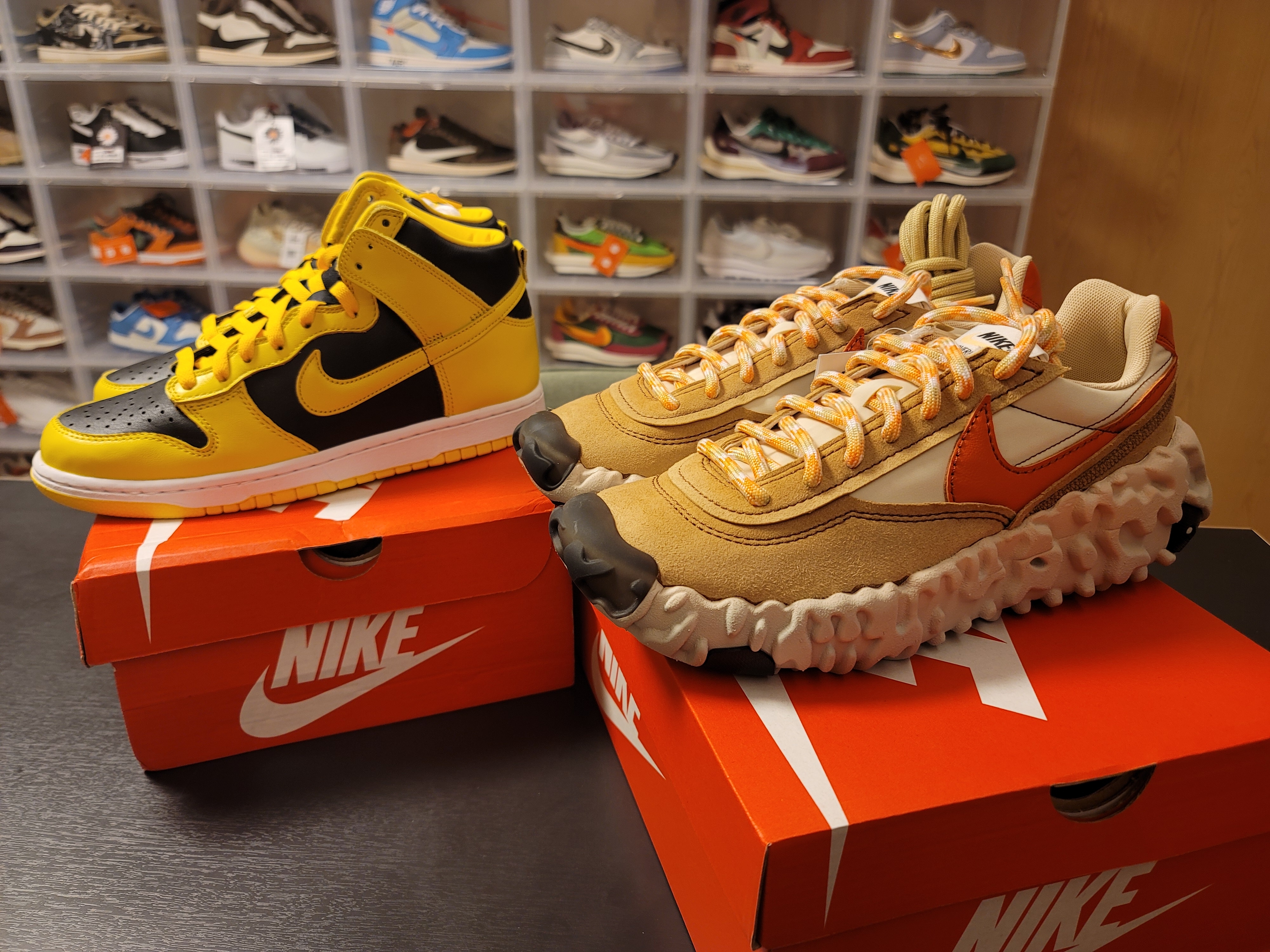 Nike Dunk High SP Varsity Maize, Nike Overbreak SP Fossil 착용 스타일 - 2