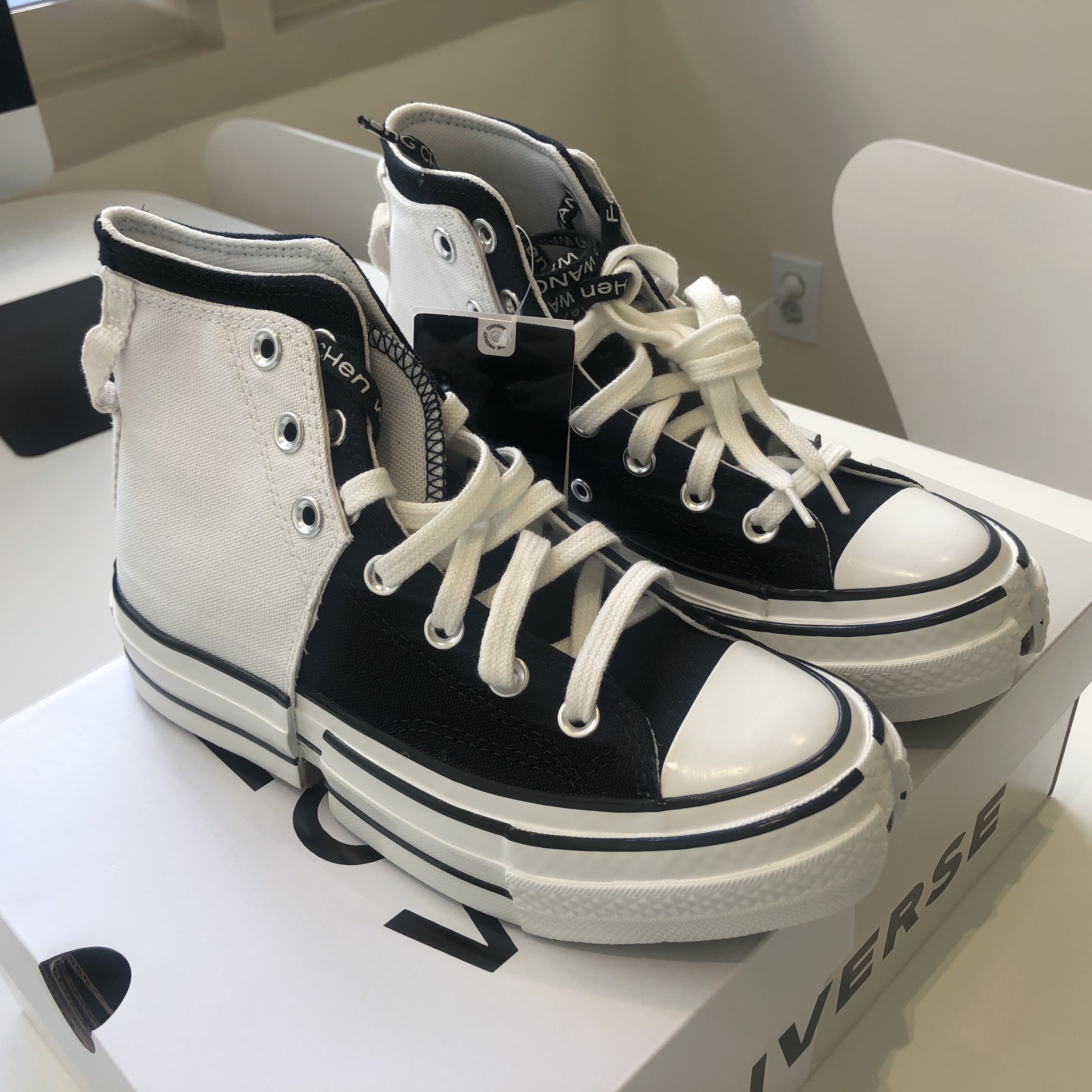Converse x Feng Chen Wang Chuck 70 2-in-1 Natural Ivory Black 착용 스타일