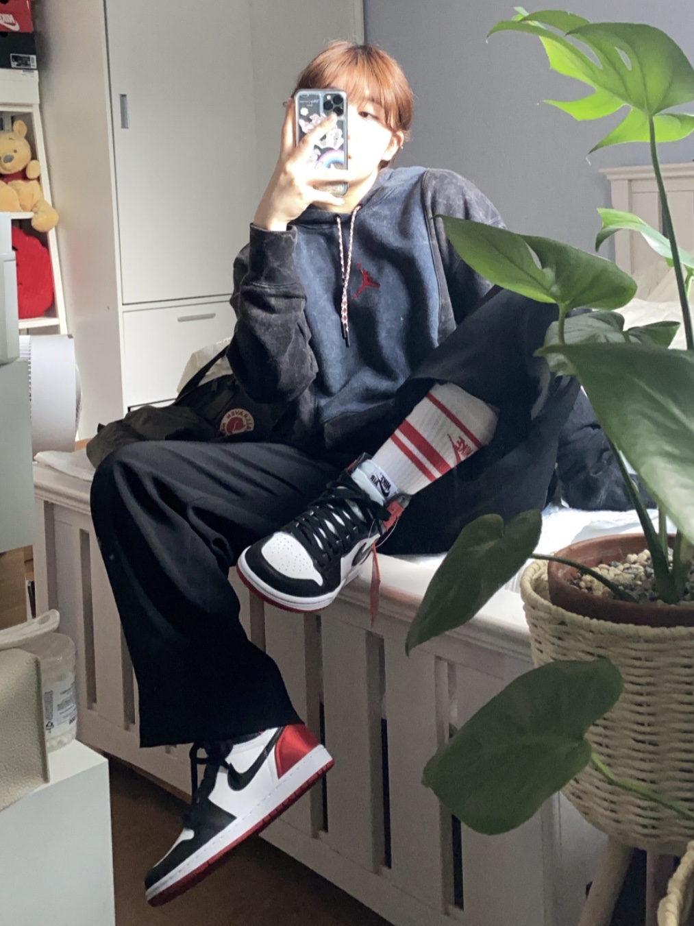 (W) Jordan 1 Retro High Satin Black Toe 착용 스타일