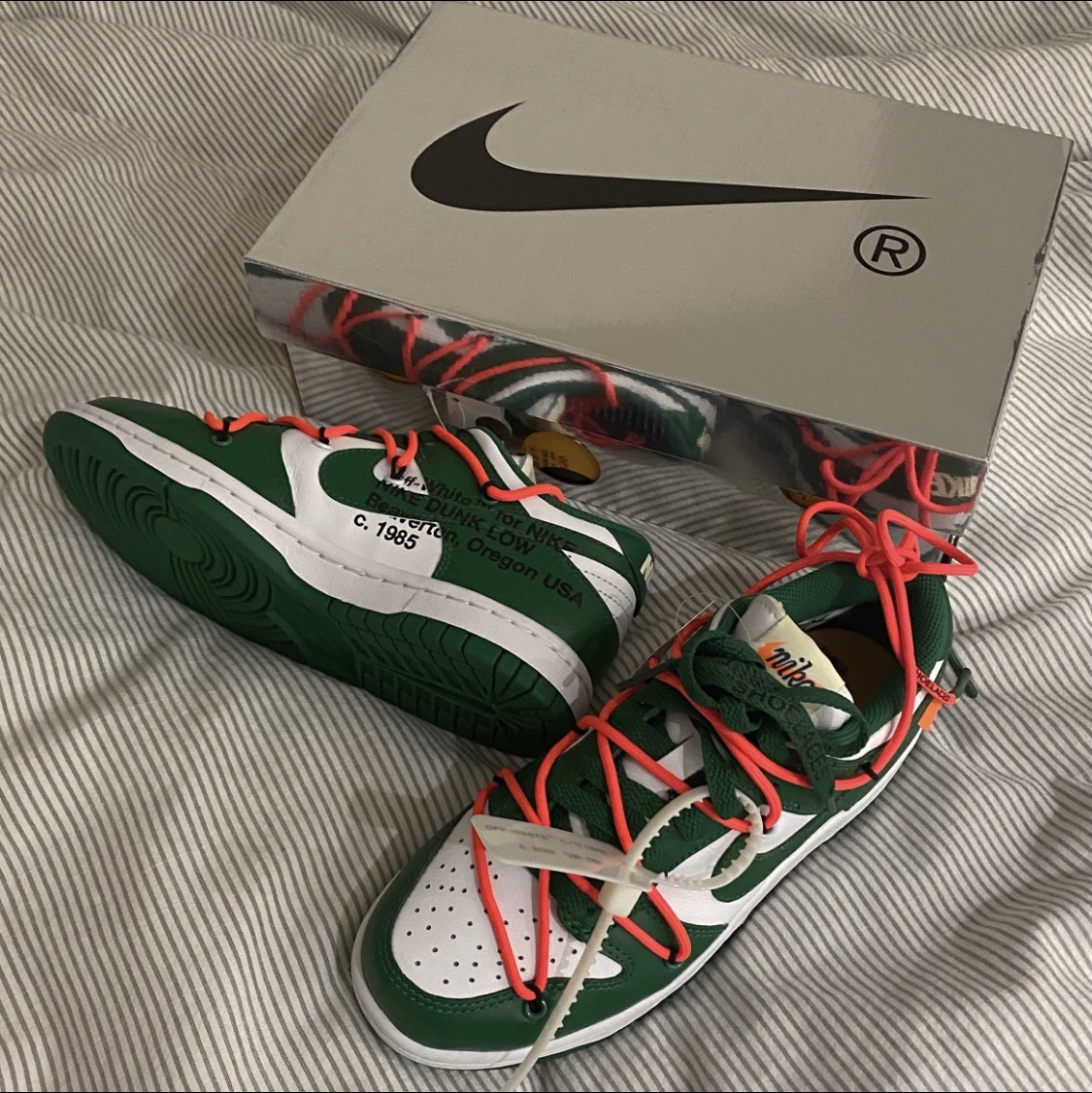 Nike x Off-White Dunk Low Pine Green 착용 스타일