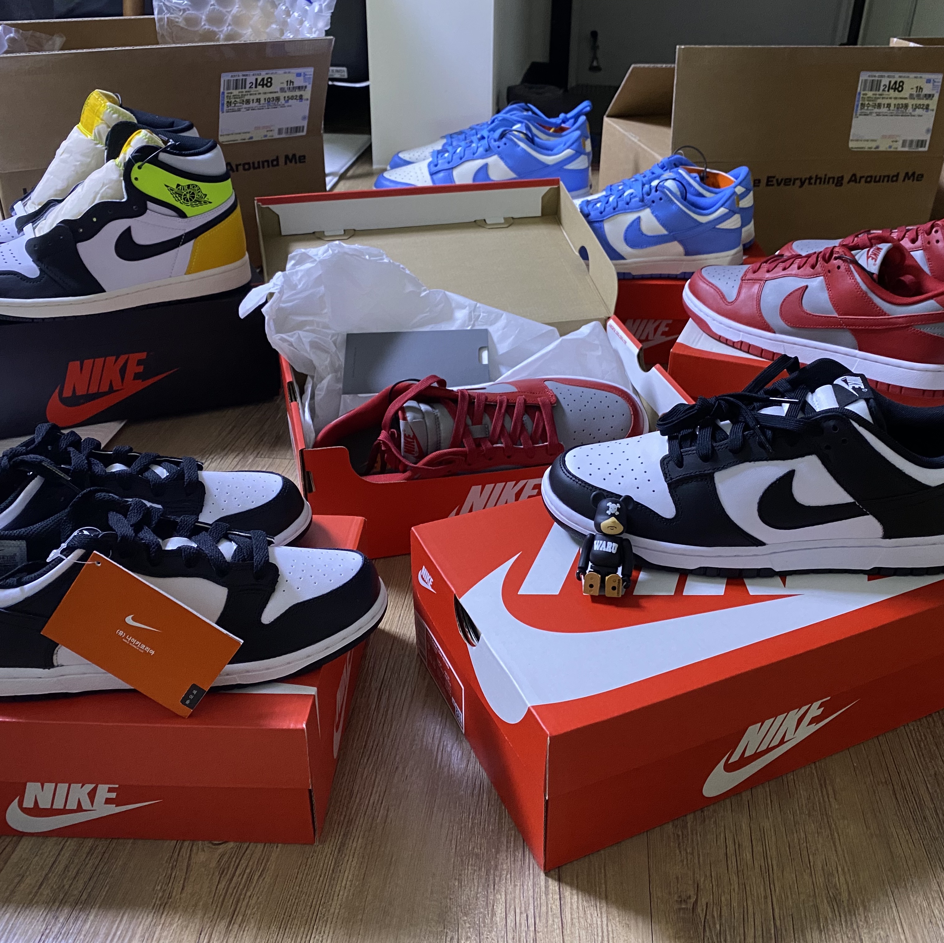 Nike Dunk Low Retro Black, Nike Dunk Low Retro Medium Grey 착용 스타일