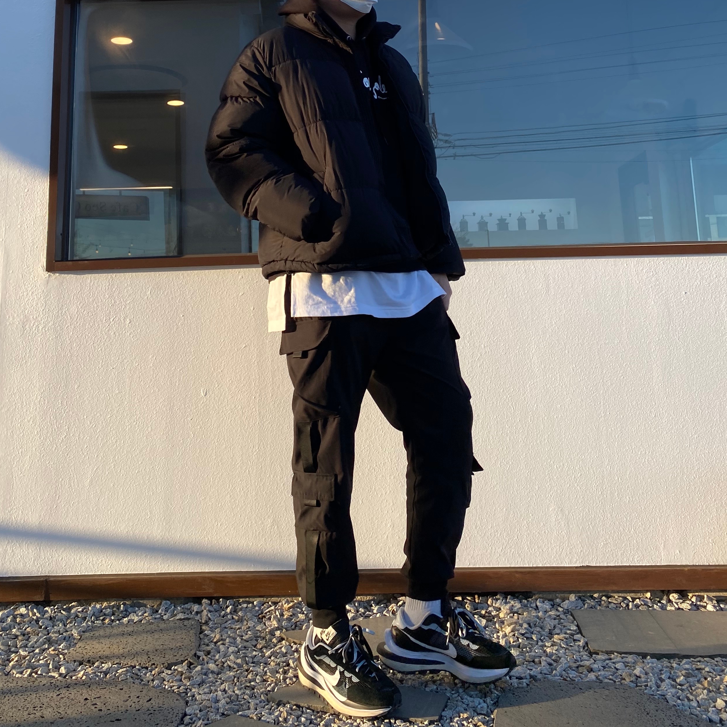 Nike x Sacai VaporWaffle Black White 착용 스타일