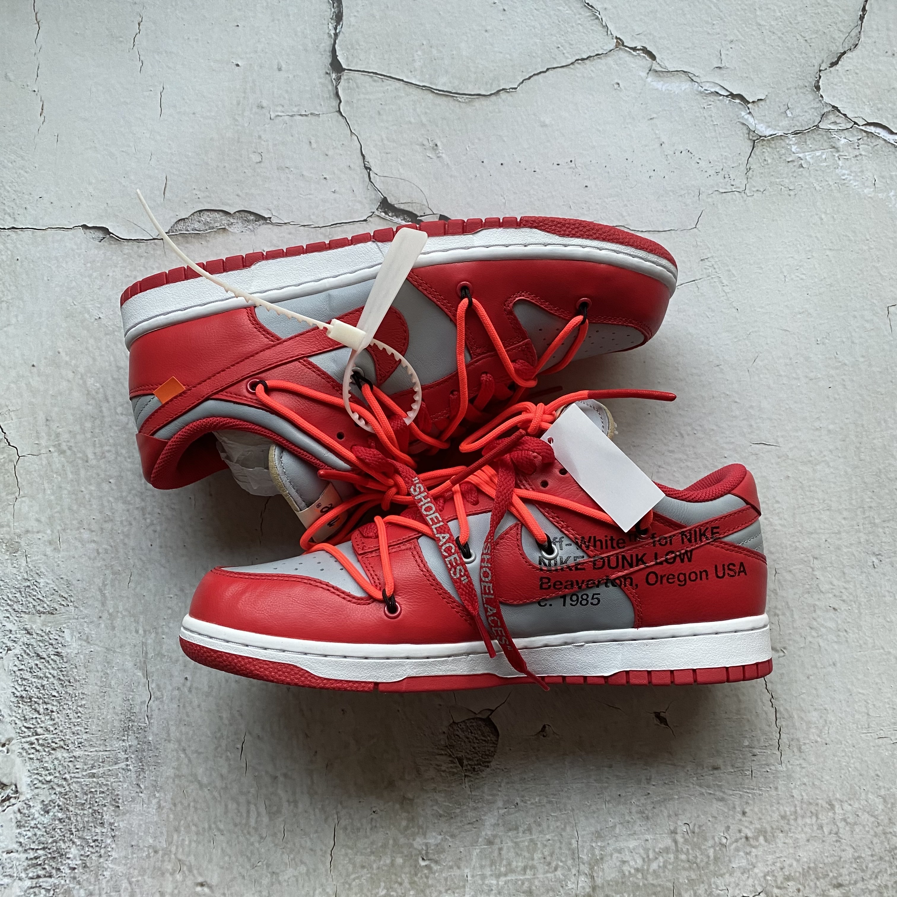 Nike x Off-White Dunk Low University Red 착용 스타일