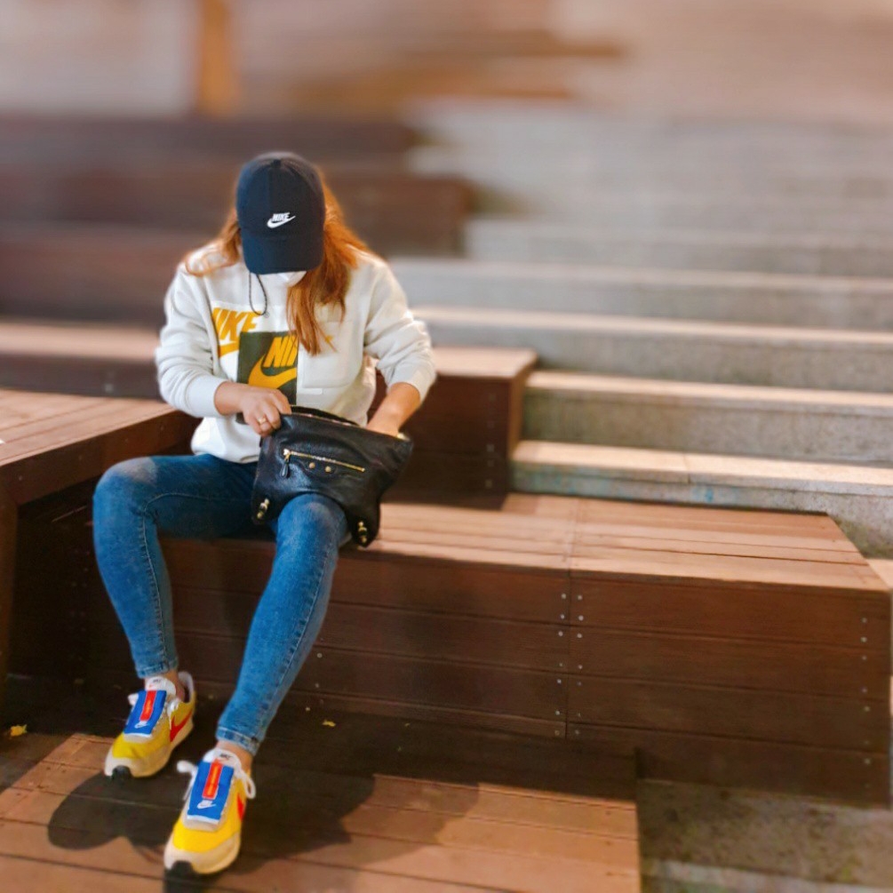 (W) Nike Daybreak BRS Speed Yellow 착용 스타일