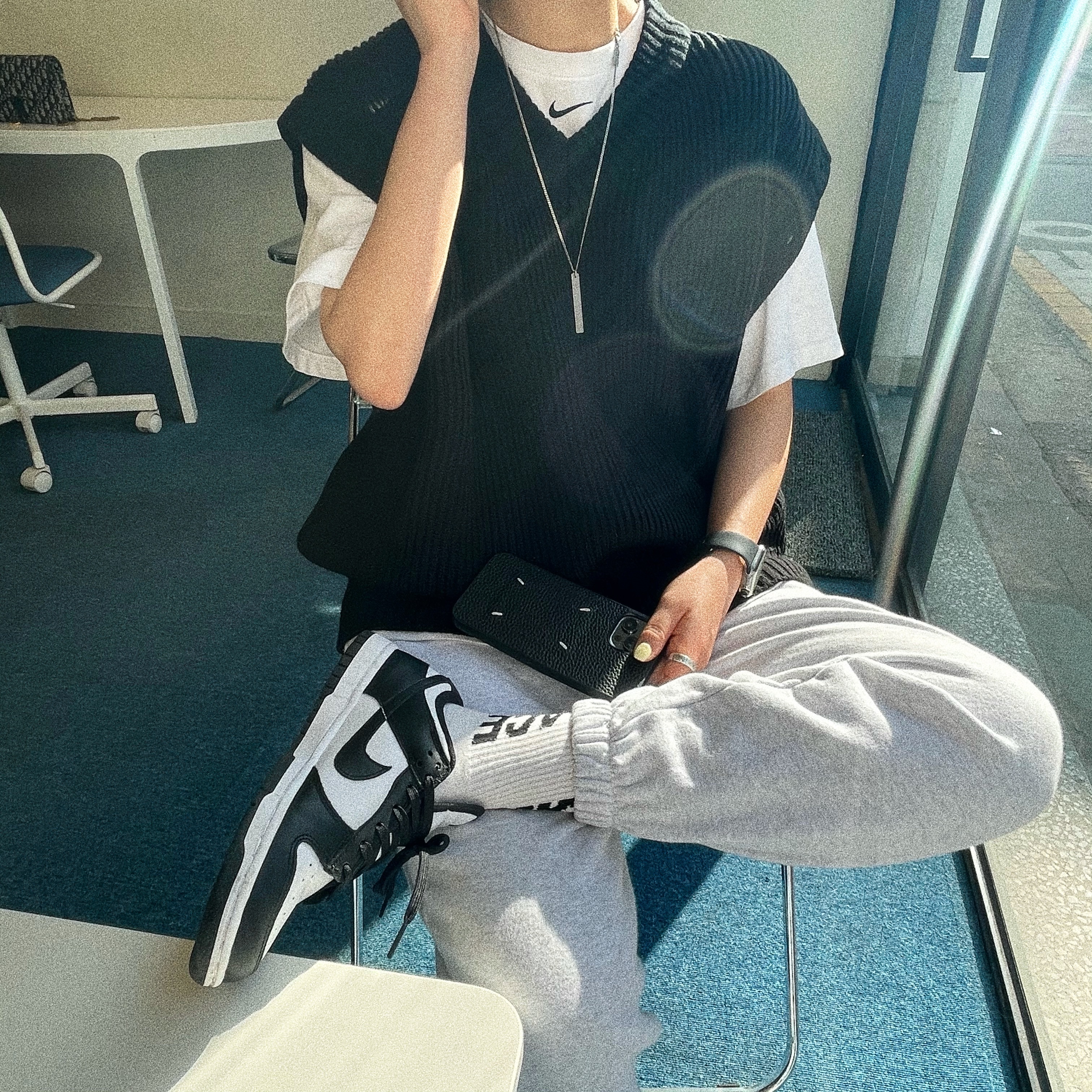 (W) Nike Dunk Low Black 착용 스타일