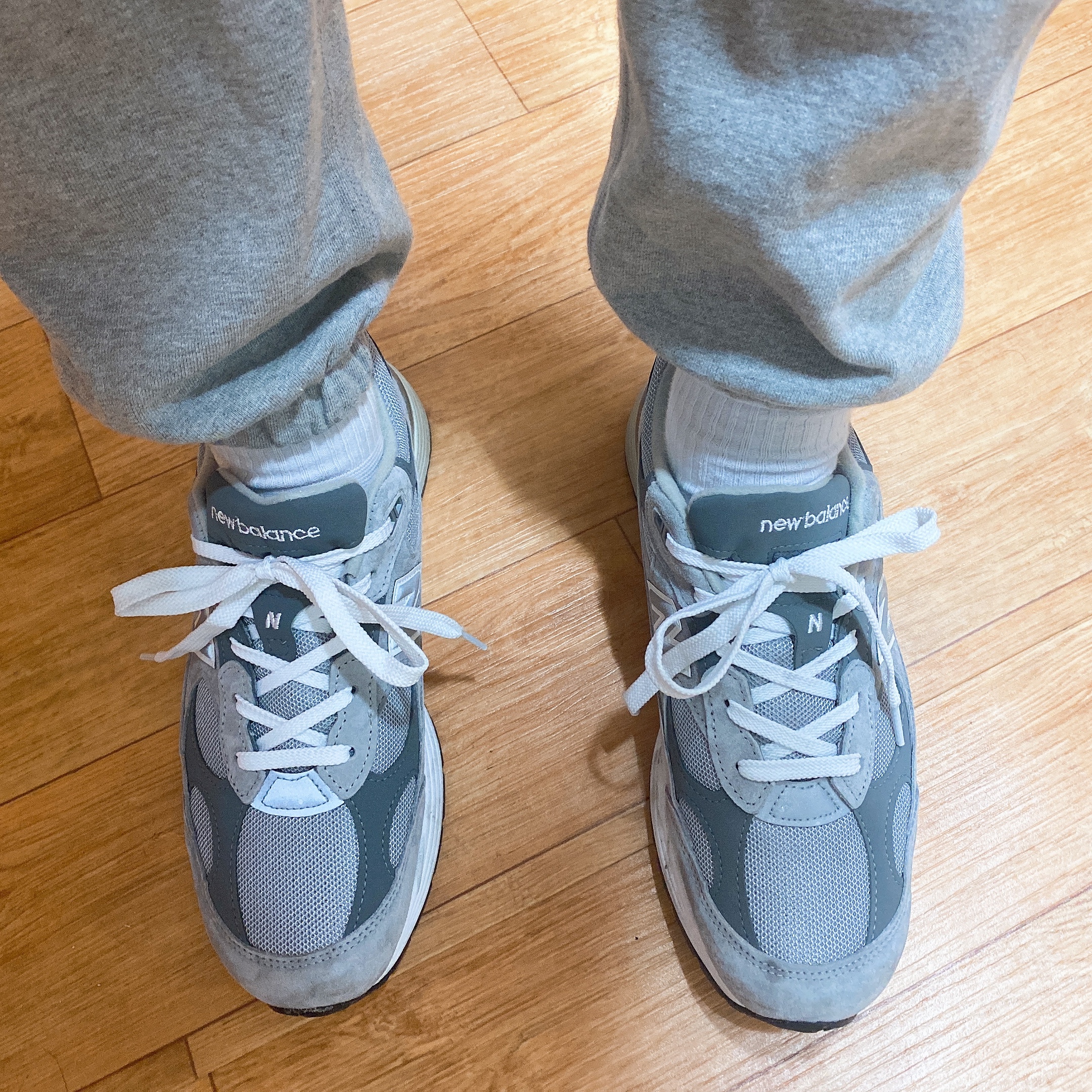 New Balance 992 Made in USA Grey - D Standard 착용 스타일