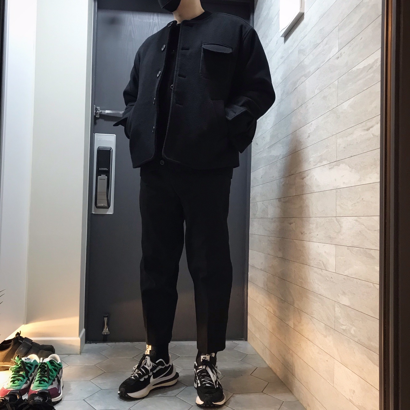 Nike x Sacai VaporWaffle Black White 착용 스타일
