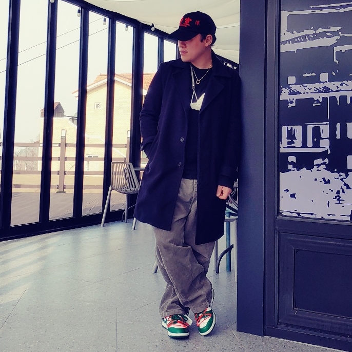 Nike x Off-White Dunk Low Pine Green 착용 스타일