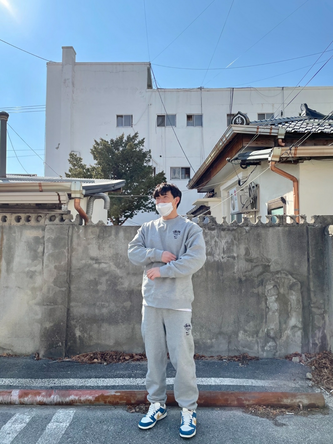 Nike x Kasina Dunk Low 80's Bus, Nike x Stussy NRG ZR Fleece Pants Heather Grey - US/EU 착용 스타일