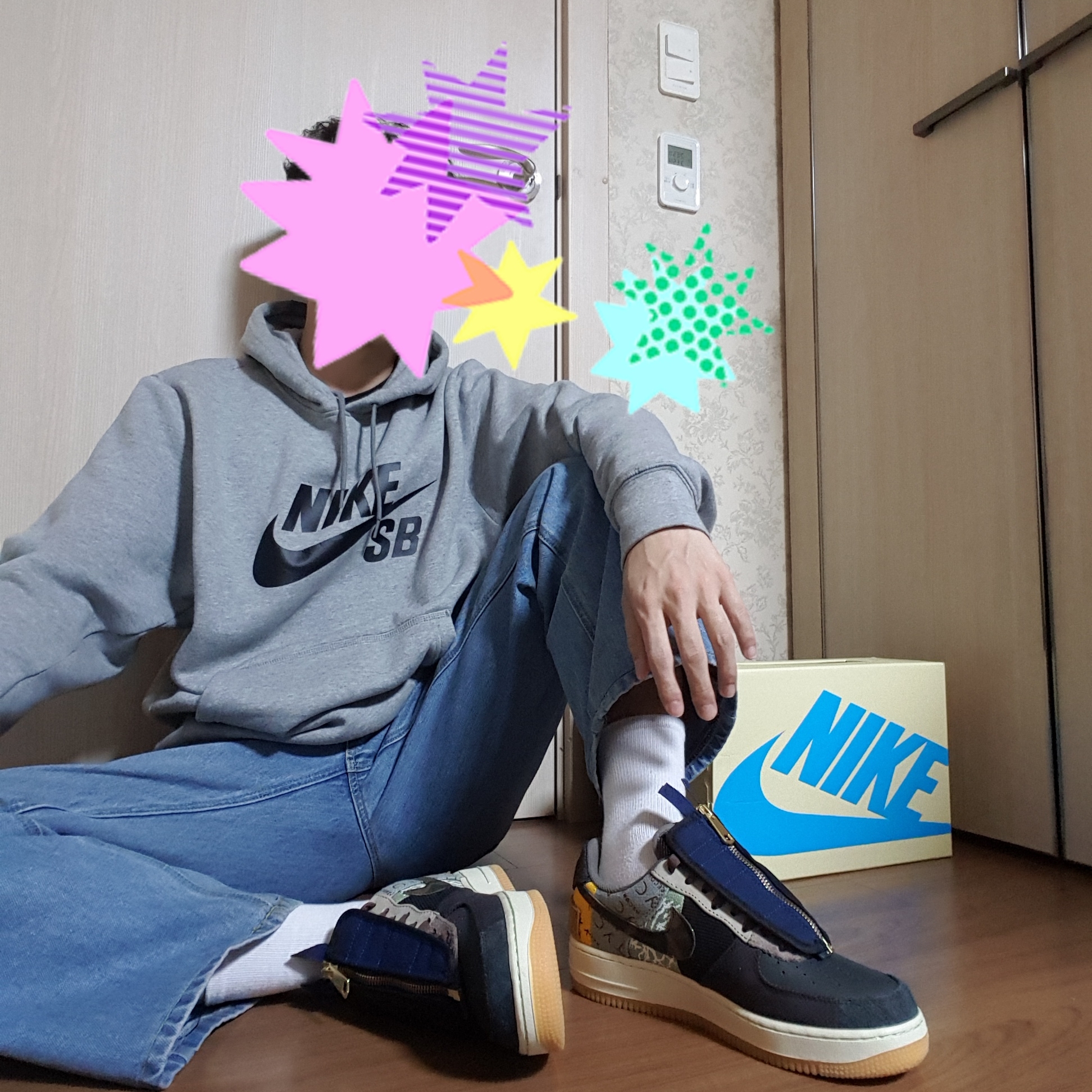 Nike x Travis Scott Air Force 1 Low Cactus Jack 착용 스타일