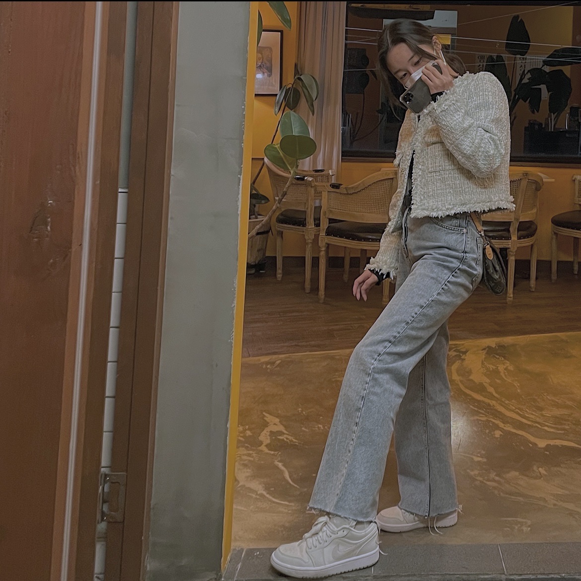 (W) Jordan 1 Low Spruce Aura 착용 스타일