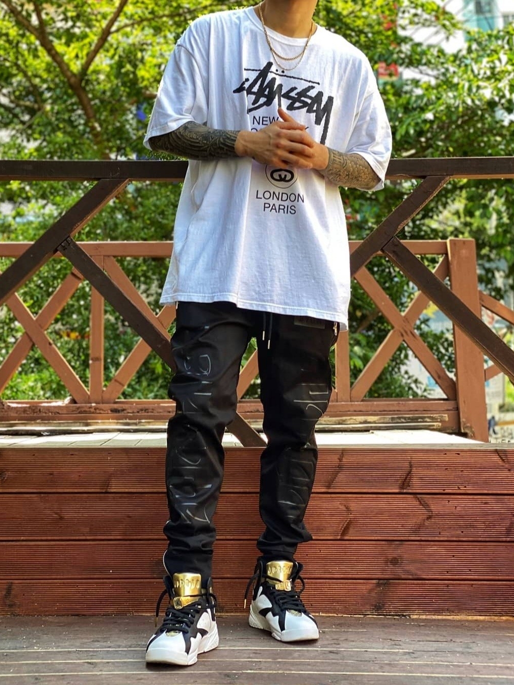 Jordan 7 Retro Championship Pack Champagne 착용 스타일