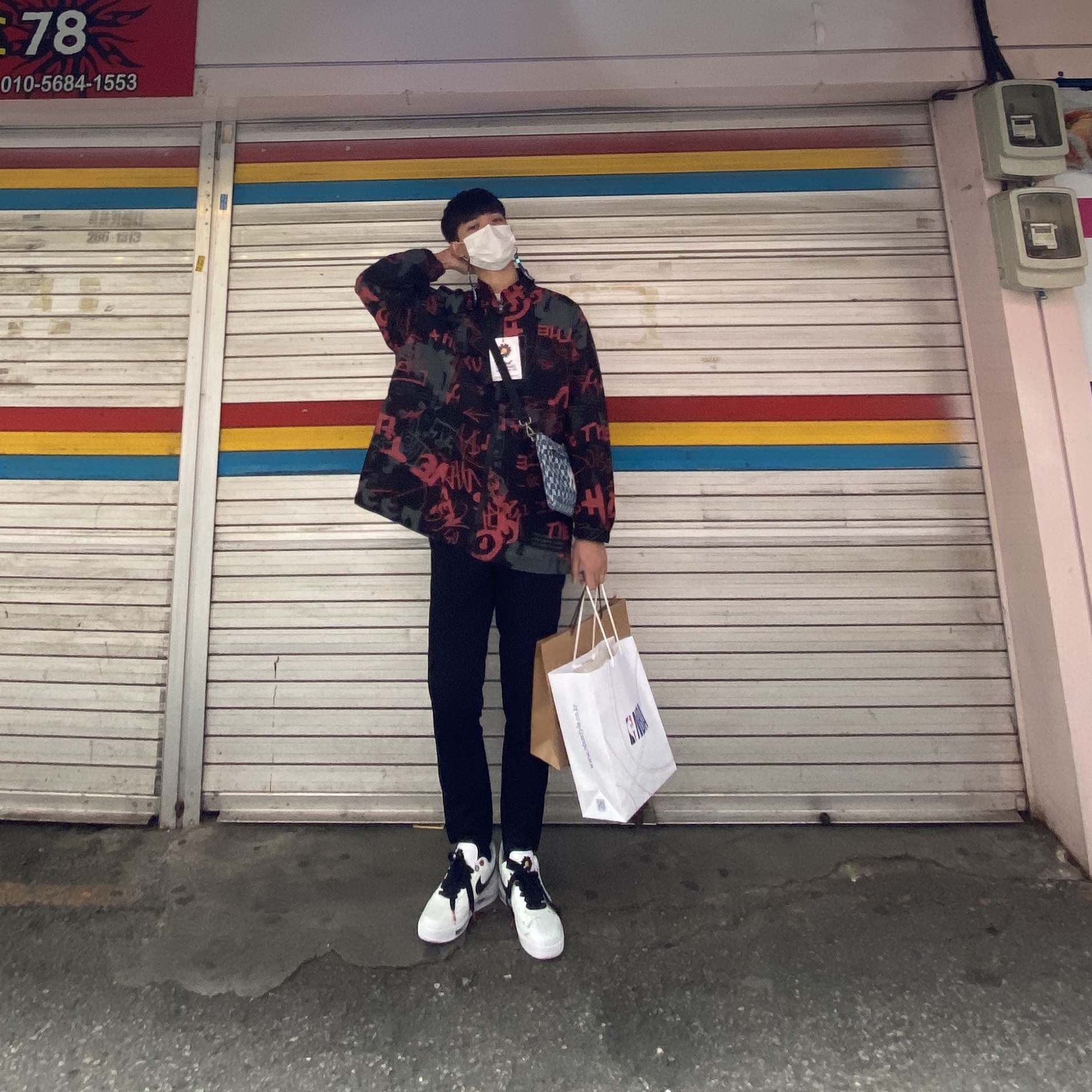 Nike x Peaceminusone Air Force 1 Low Para-Noise 2.0 착용 스타일