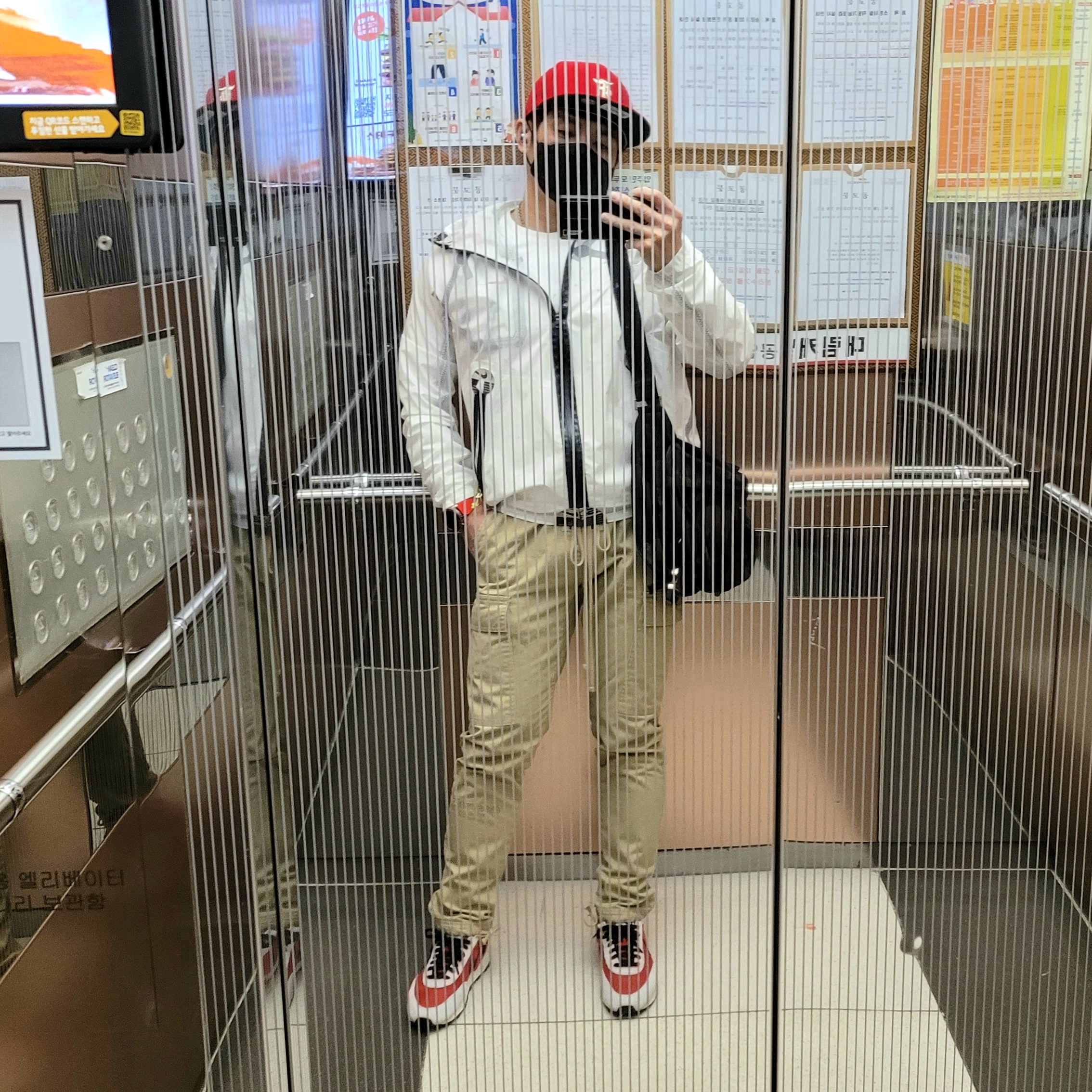 (W) Nike x Undercover Daybreak University Red 착용 스타일 - 1