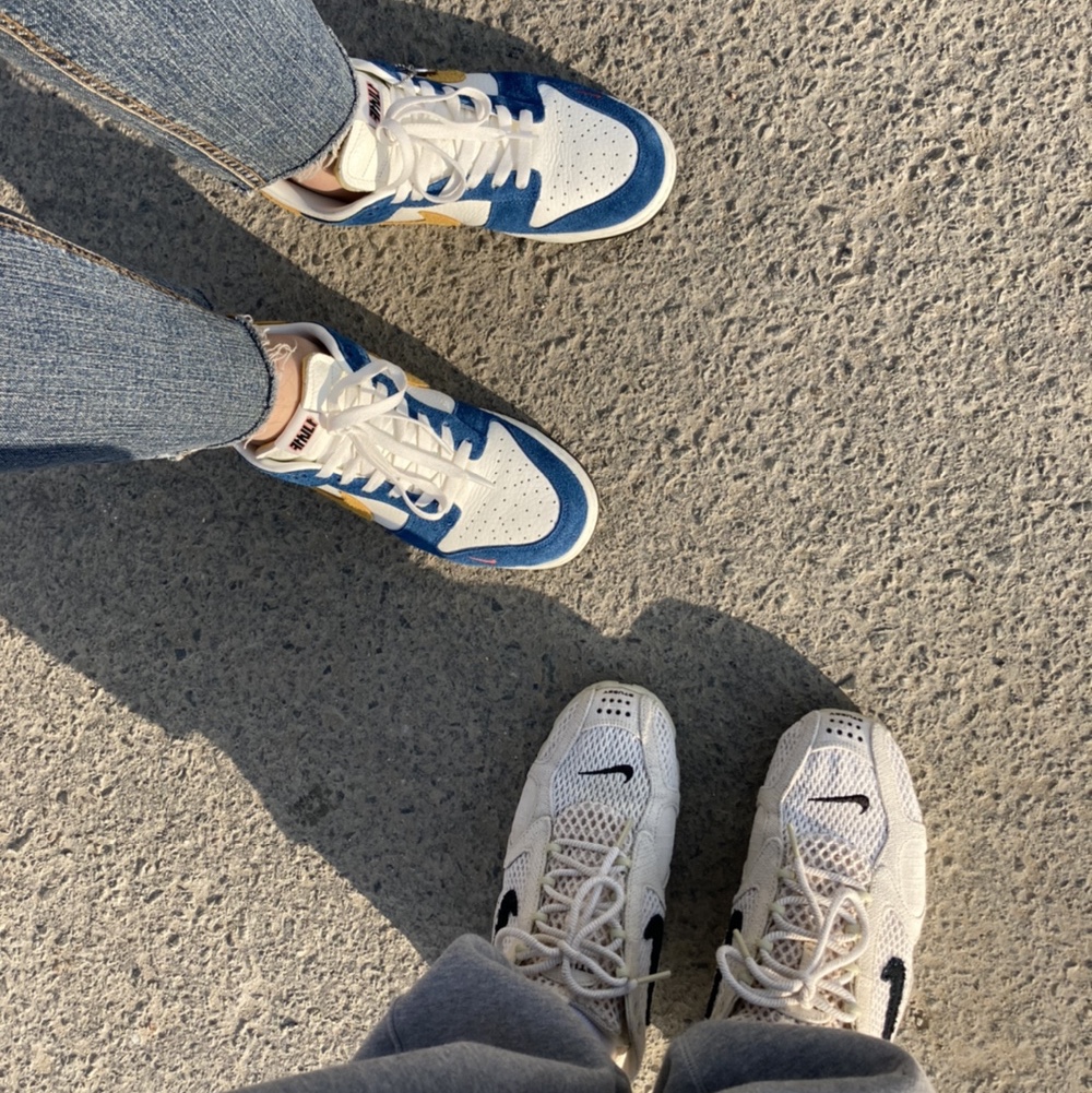 Nike x Stussy Air Zoom Spiridon Cage 2 Fossil, Nike x Kasina Dunk Low 80's Bus 착용 스타일