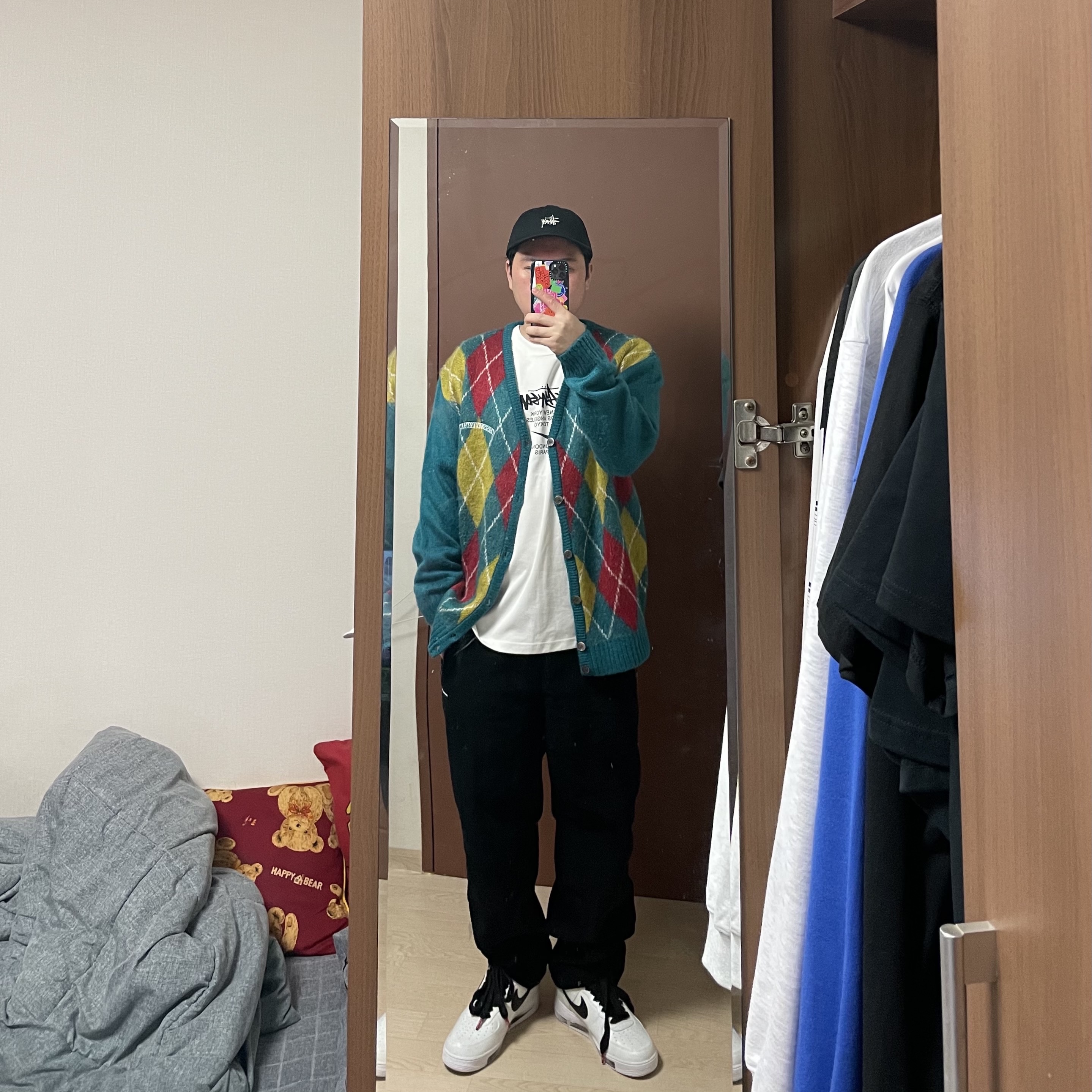 Nike x Peaceminusone Air Force 1 Low Para-Noise 2.0, Nike x Stussy WT T-Shirt White - Asia 착용 스타일