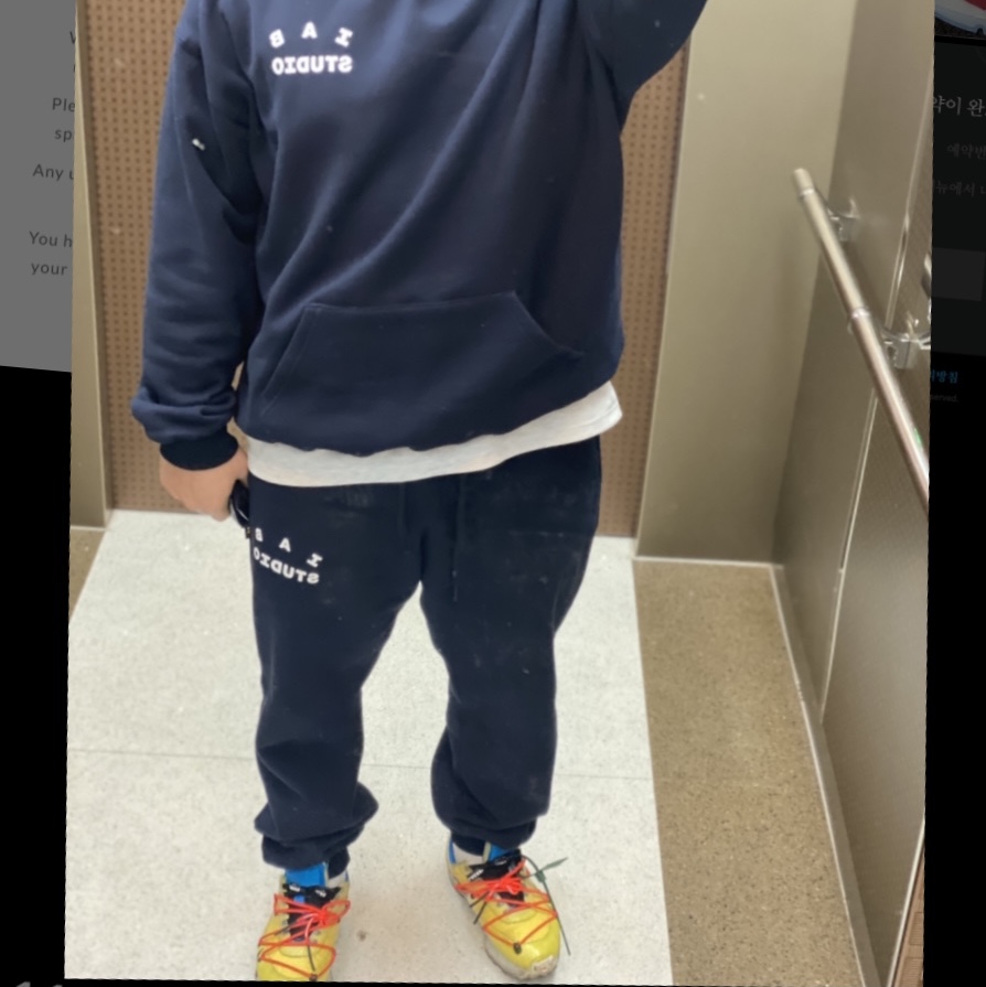 IAB Studio Hoodie Navy - 21SS, IAB Studio Sweatpants Navy - 21SS 착용 스타일