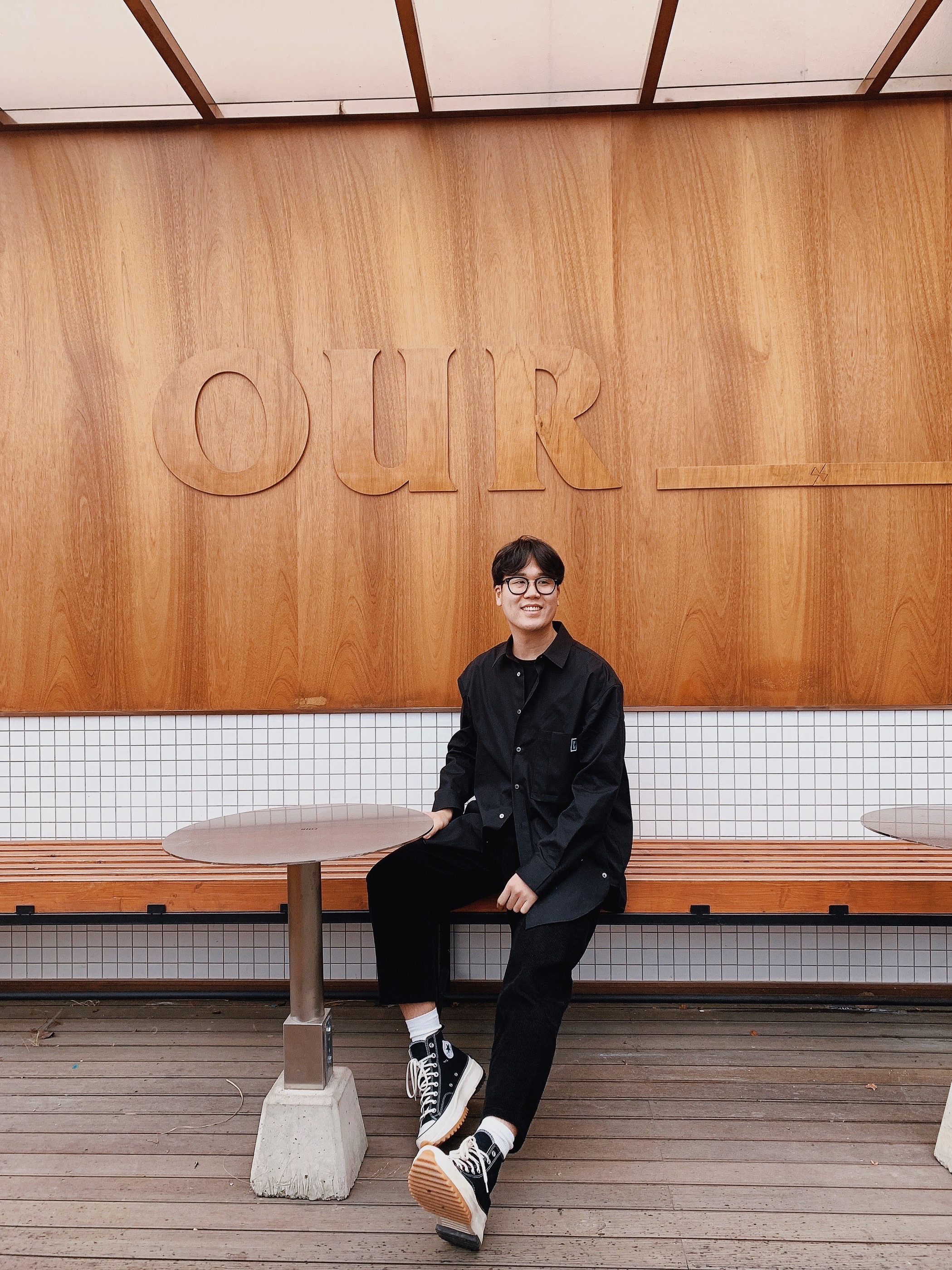 Converse x JW Anderson Run Star Hike Hi Black 착용 스타일