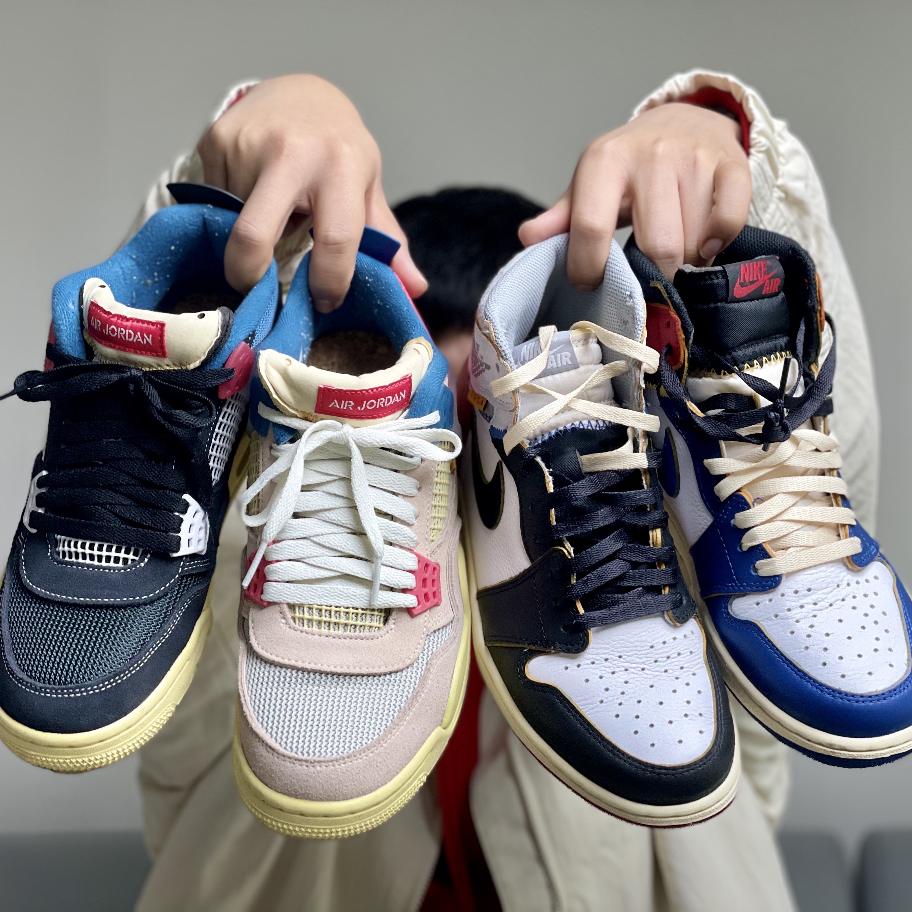 Jordan 4 x Union Retro Off Noir, Jordan 4 x Union Retro Guava Ice 착용 스타일