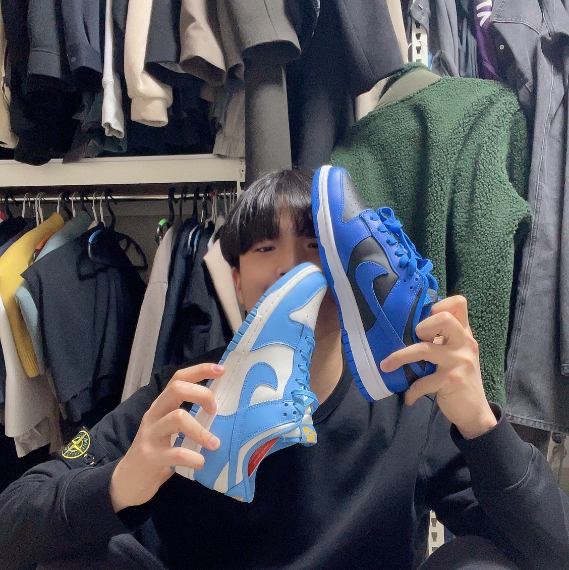 (W) Nike Dunk Low Coast, Nike Dunk Low Retro Hyper Cobalt 착용 스타일