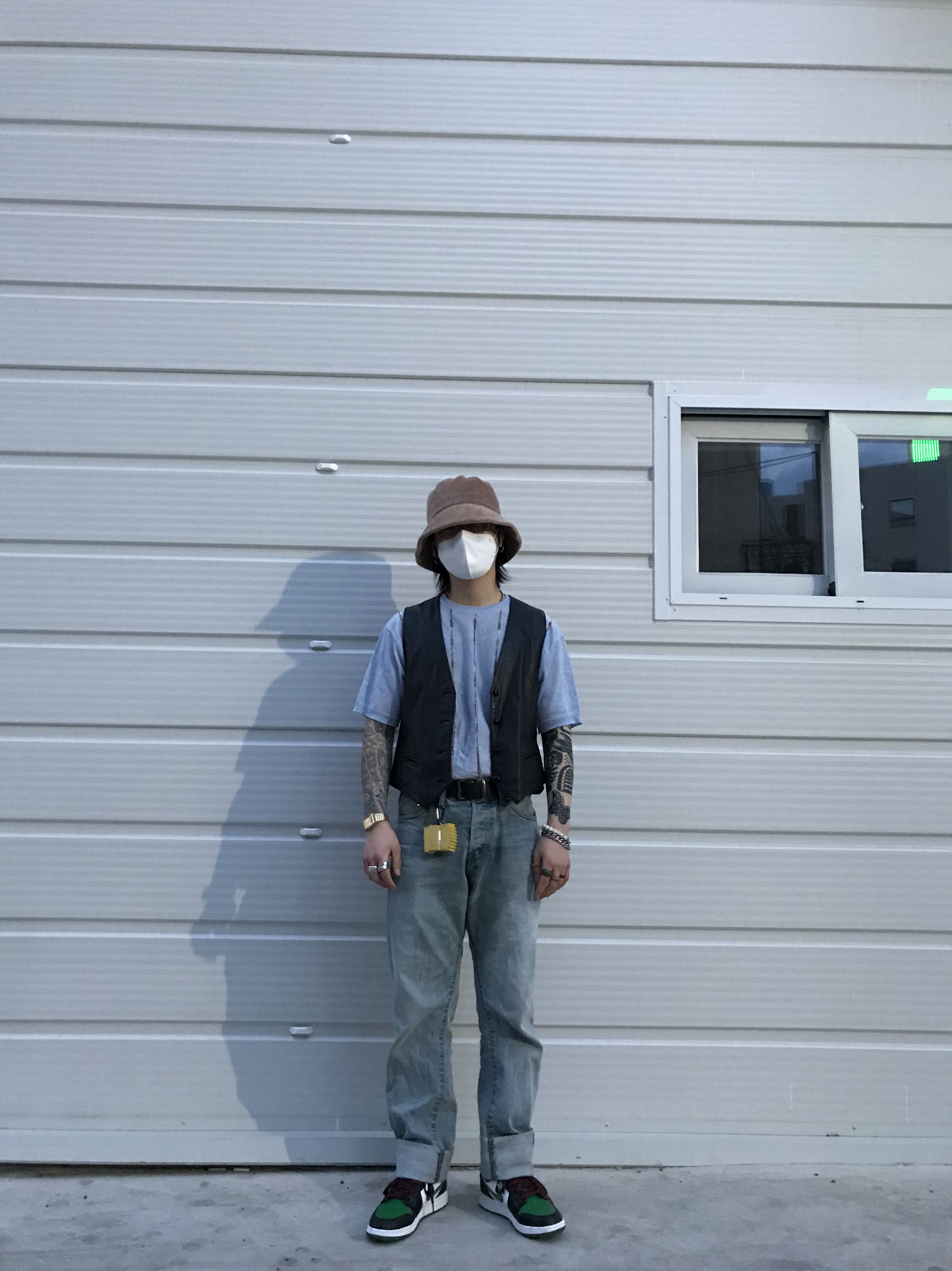 (GS) Jordan 1 Mid Black Pine Green 착용 스타일