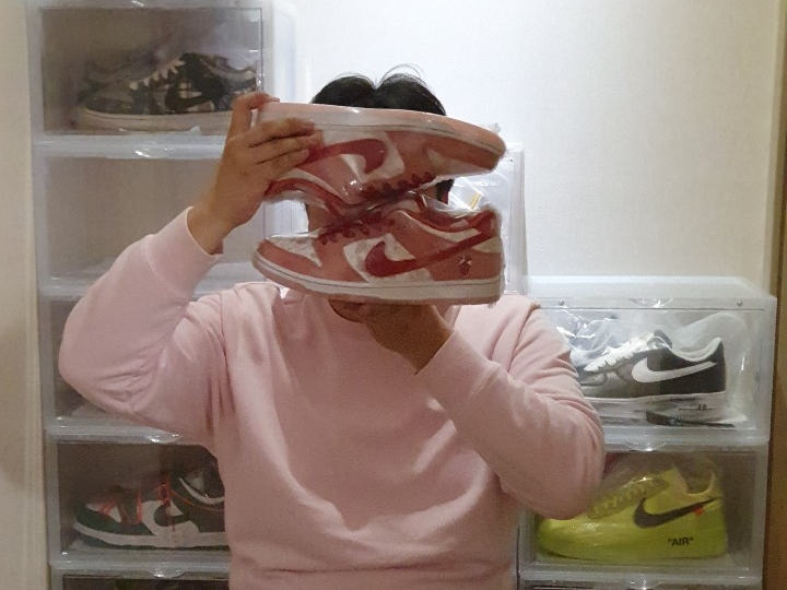 Nike x StrangeLove SB Dunk Low Pink (Regular Box) 착용 스타일