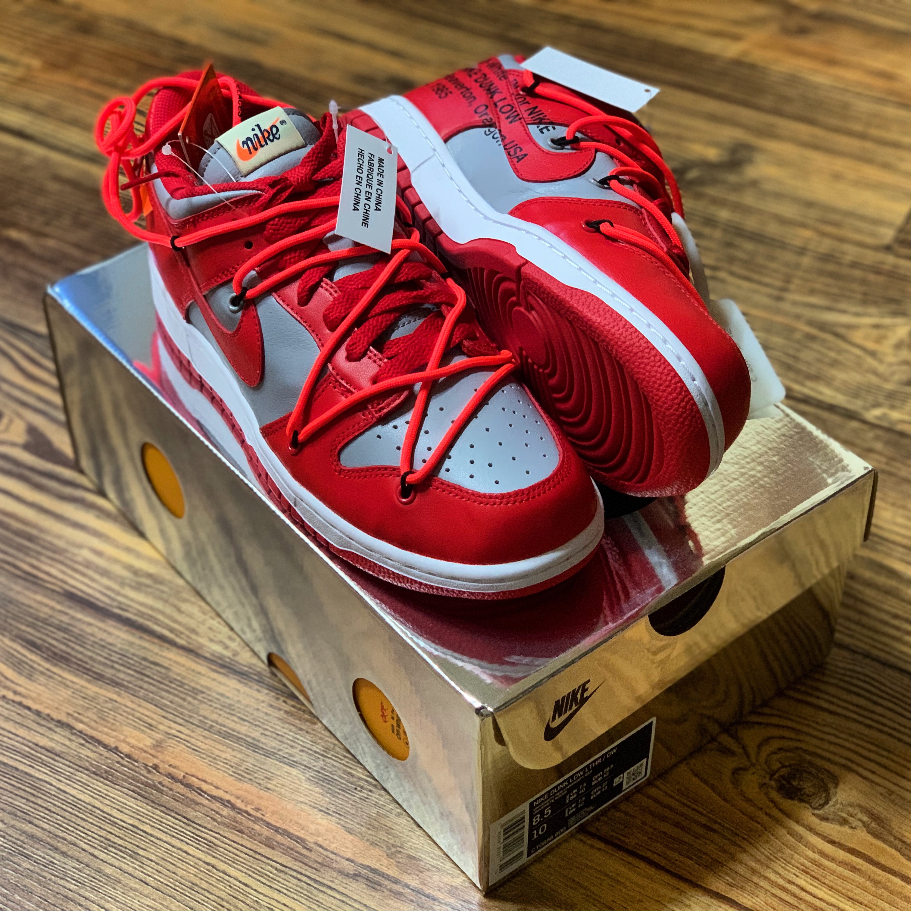 Nike x Off-White Dunk Low University Red 착용 스타일