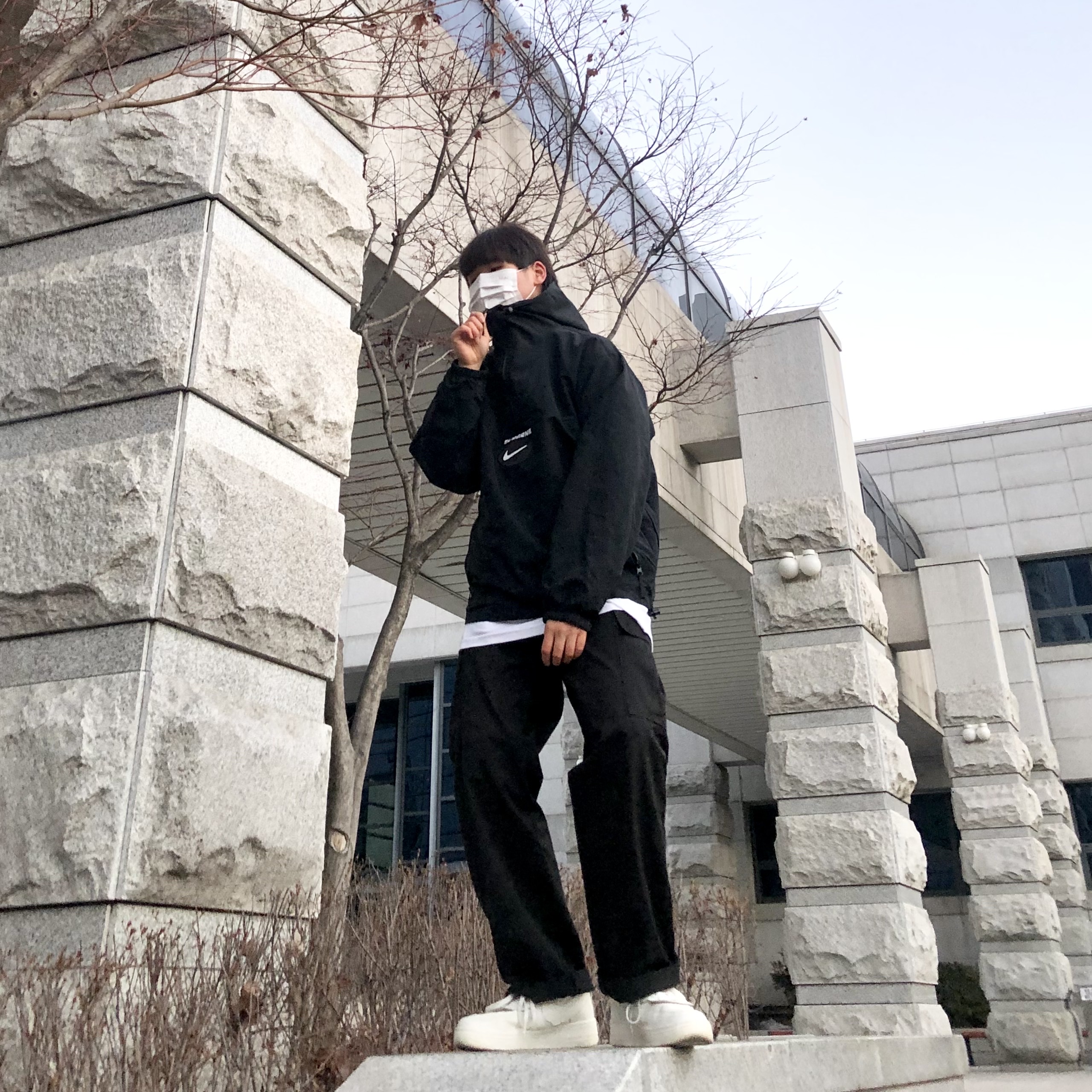 Supreme x Nike Jewel Reversible Ripstop Anorak Black - 20FW, Nike x Comme des Garcons Homme Plus Air Force Mid White 착용 스타일