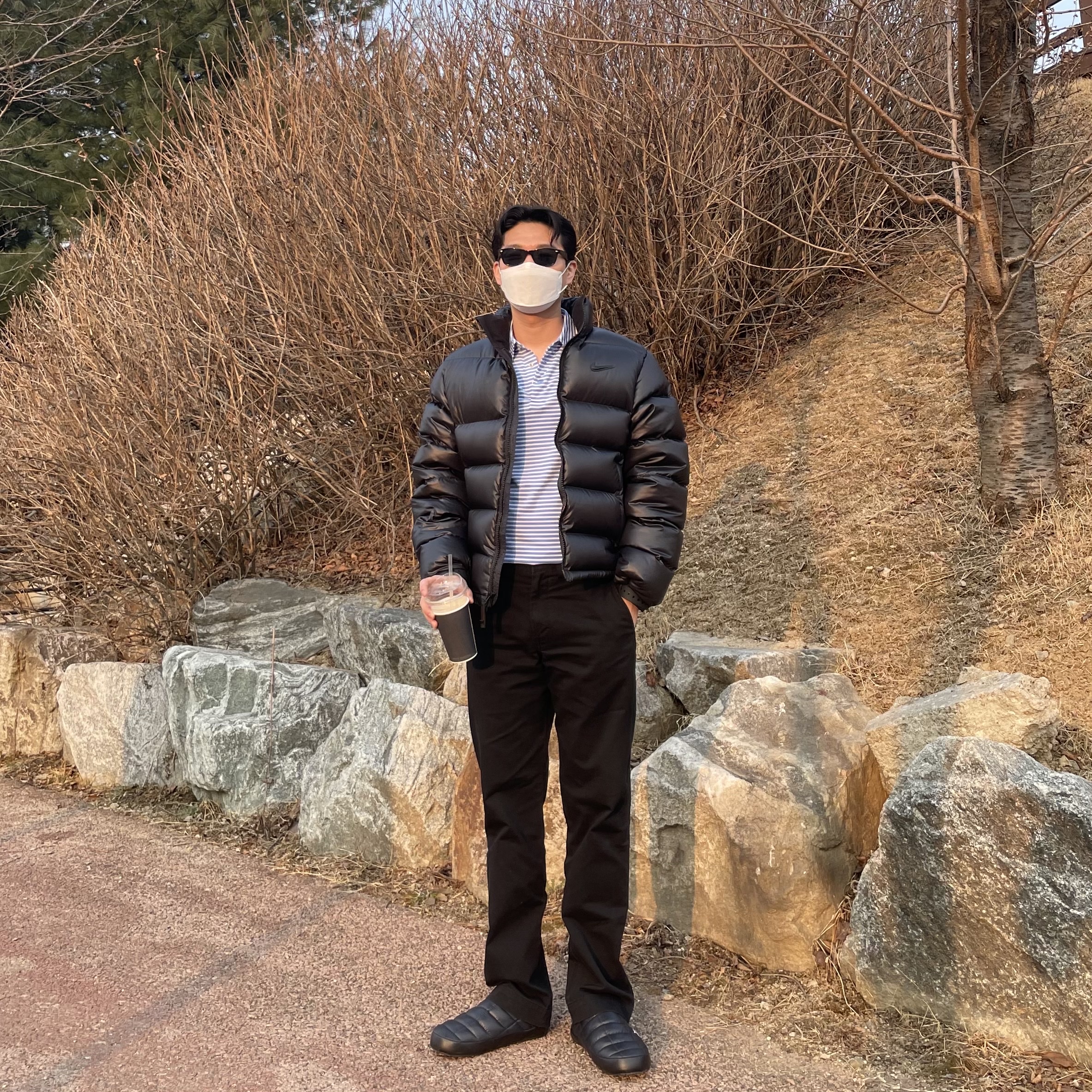 Nike x Drake Nocta Puffer Jacket Black - Asia 착용 스타일 - 1
