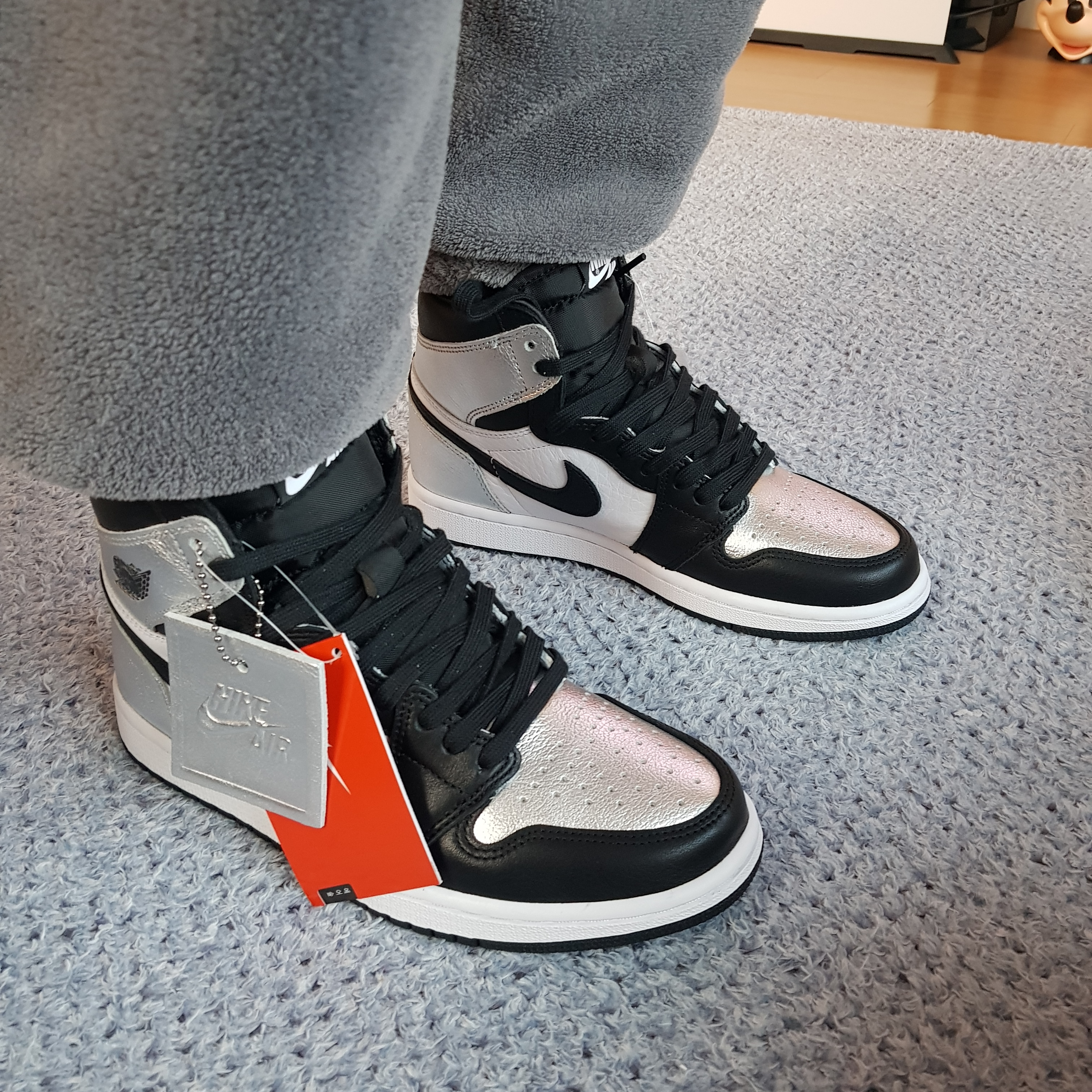 (W) Jordan 1 Retro High OG Silver Toe 착용 스타일 - 1