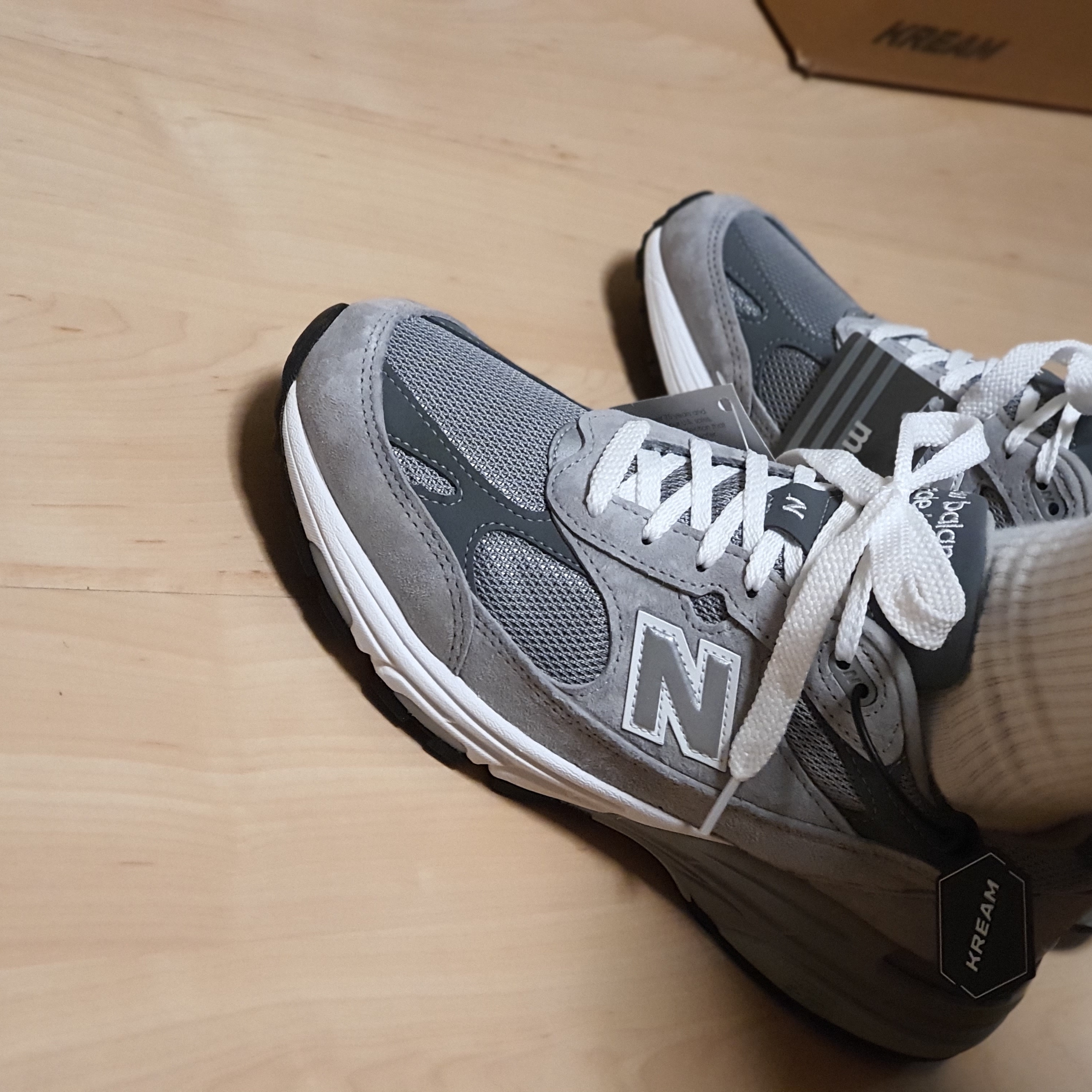 New Balance 993 Made in USA Grey - D Standard 착용 스타일 - 3