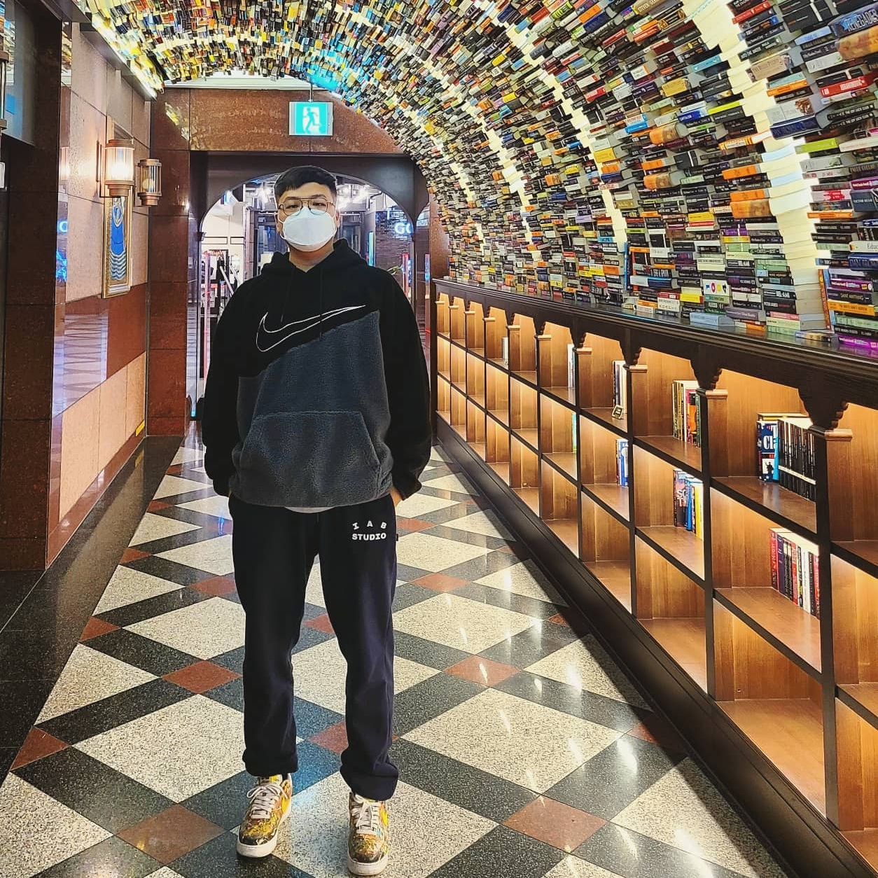 IAB Studio Sweatpants Navy - 21SS, Nike Air Force 1 '07 Low White 착용 스타일