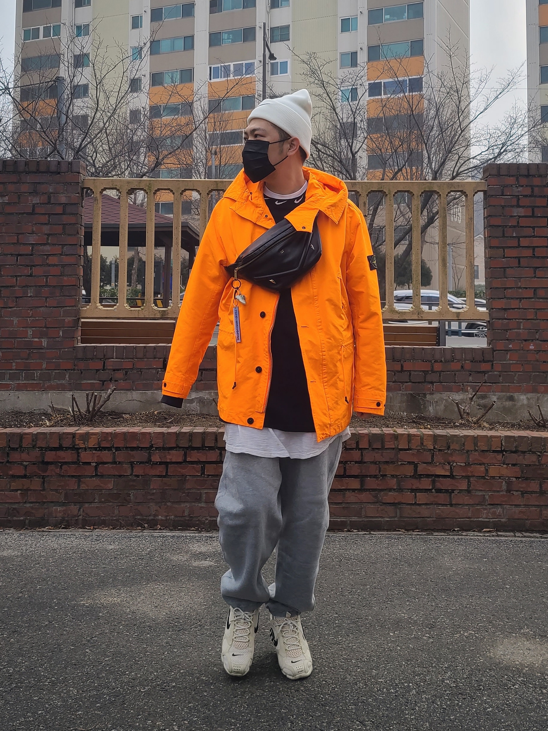 Nike x Stussy Cuff Beanie White, Nike x Stussy NRG BR LS Knit Top 착용 스타일