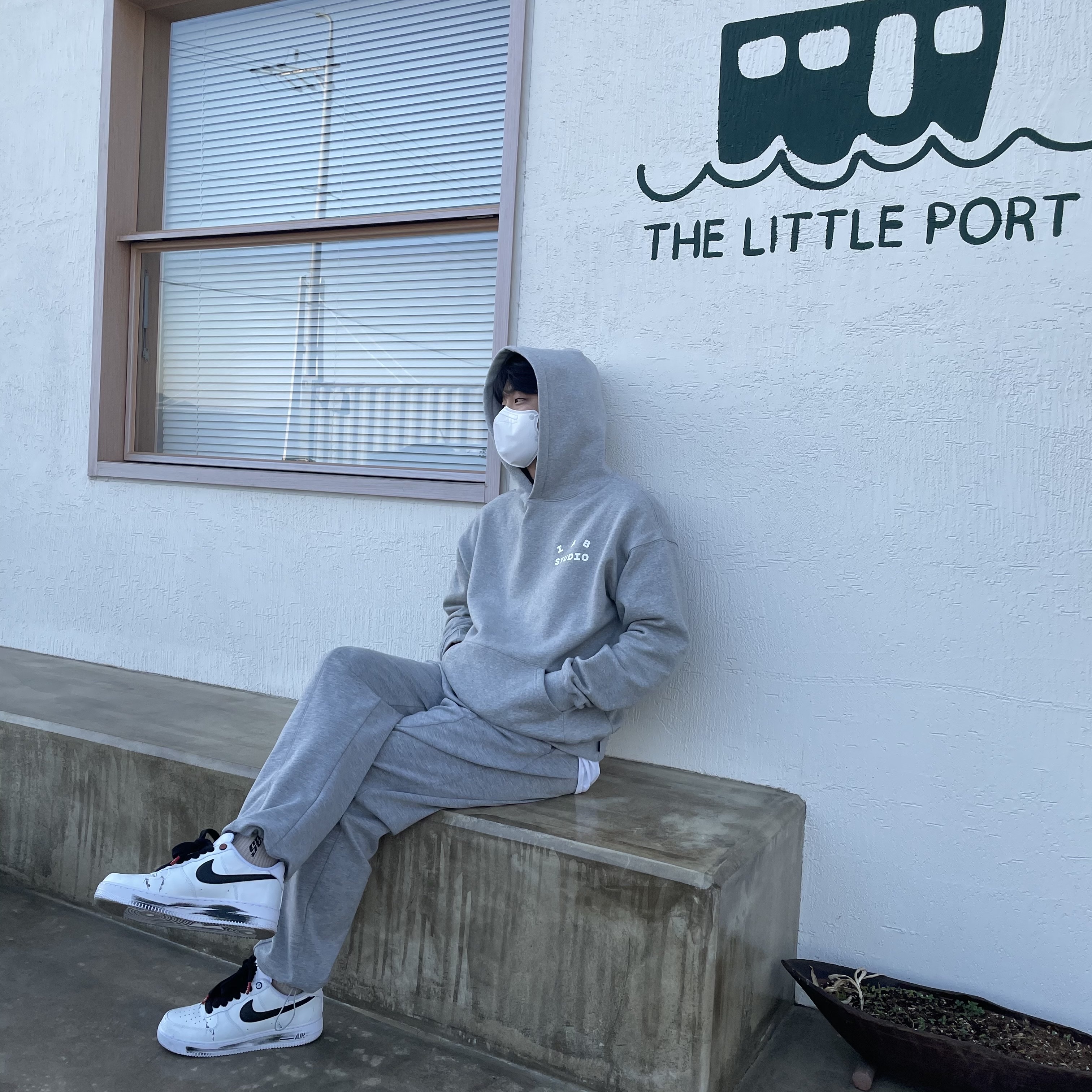 Nike x Peaceminusone Air Force 1 Low Para-Noise 2.0, IAB Studio Hoodie Gray - 21SS 착용 스타일