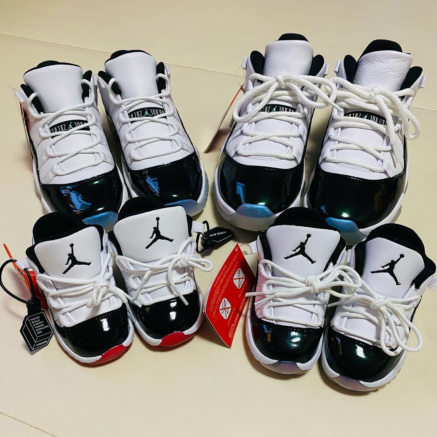 (TD) Jordan 11 Retro Low Iridescent, (TD) Jordan 11 Retro Low Concord Bred 착용 스타일