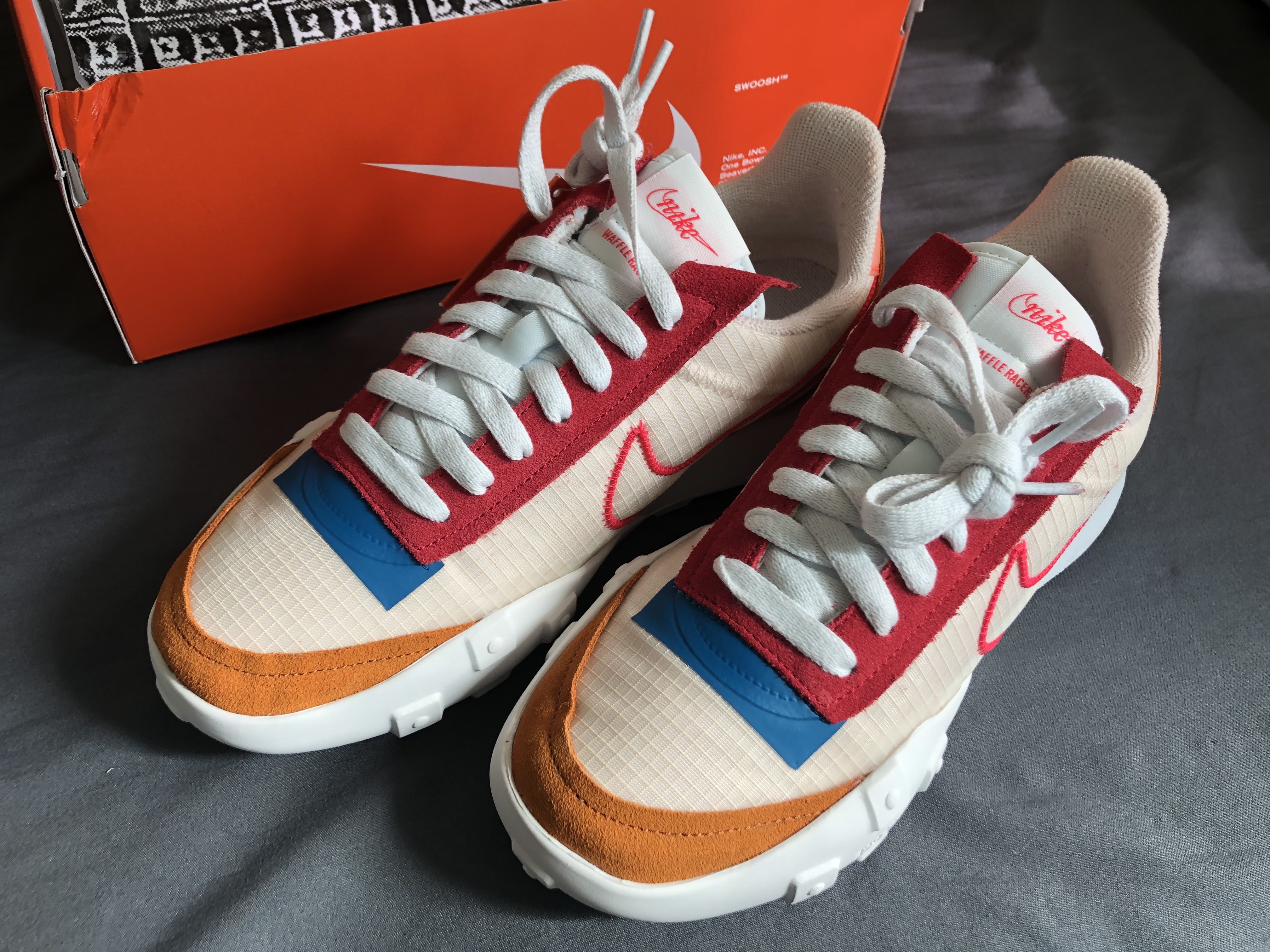(W) Nike Waffle Racer 2X Pearl White 착용 스타일 - 1