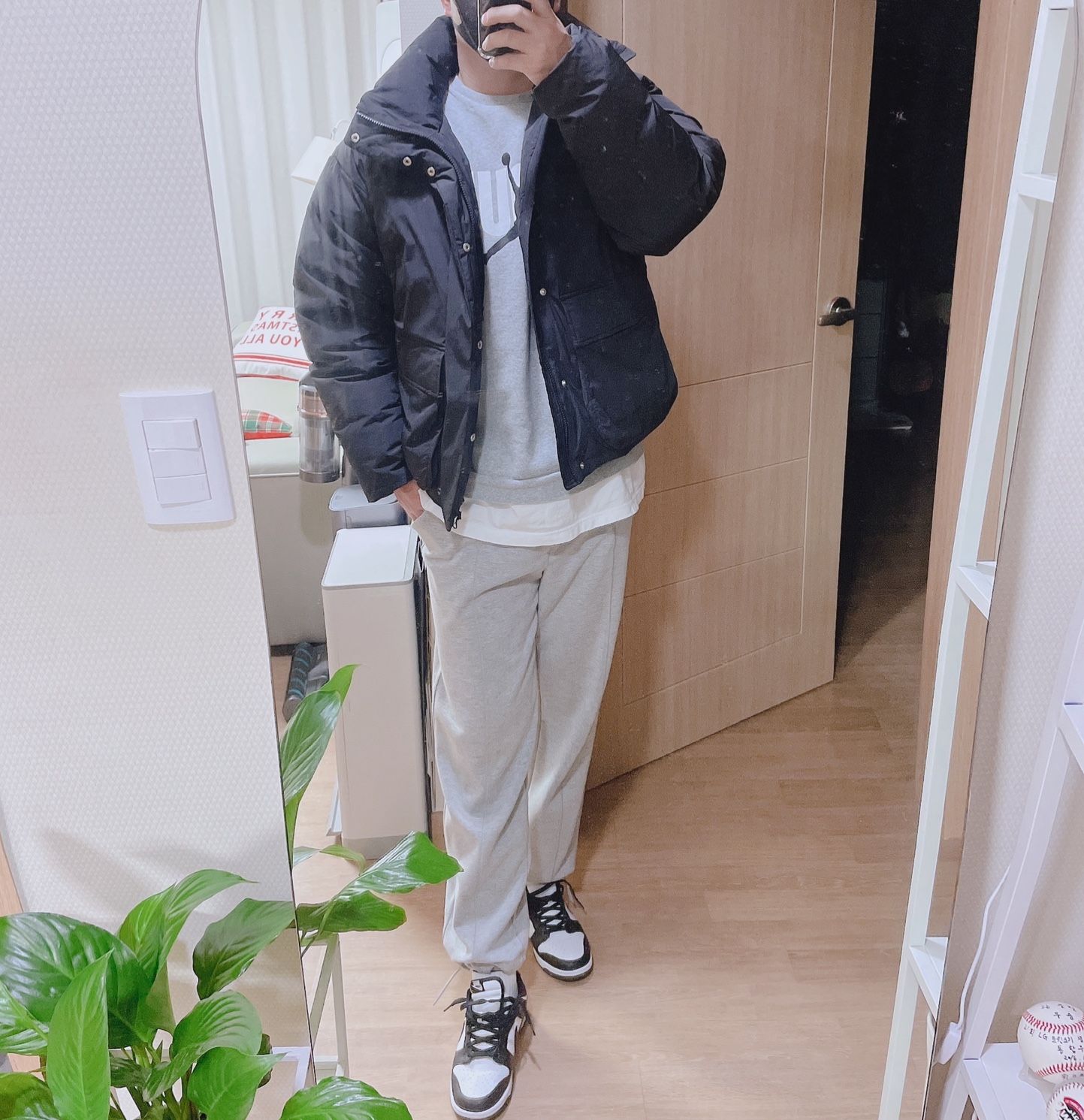 Nike Dunk Low Retro Black 착용 스타일 - 1
