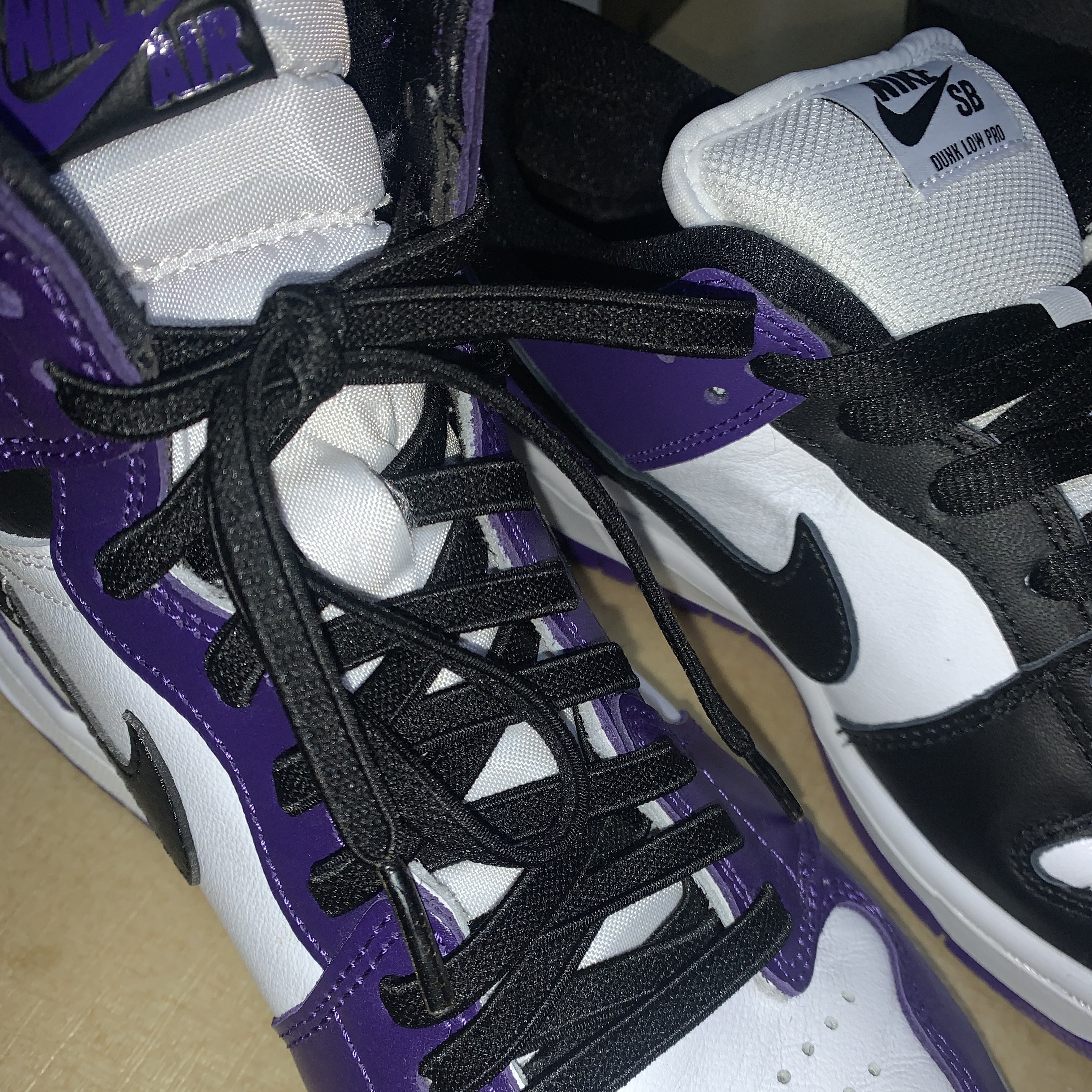 Jordan 1 Retro High OG Court Purple 2020, Nike SB Dunk Low Pro Court Purple 착용 스타일