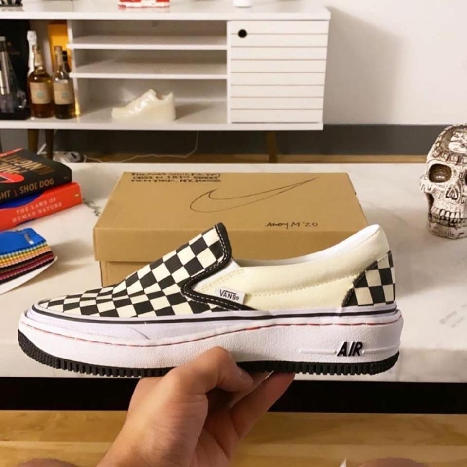 Vans Vault OG Classic Slip-On Checkerboard, Nike x Peaceminusone Air Force 1 Low Para-Noise 2.0 착용 스타일