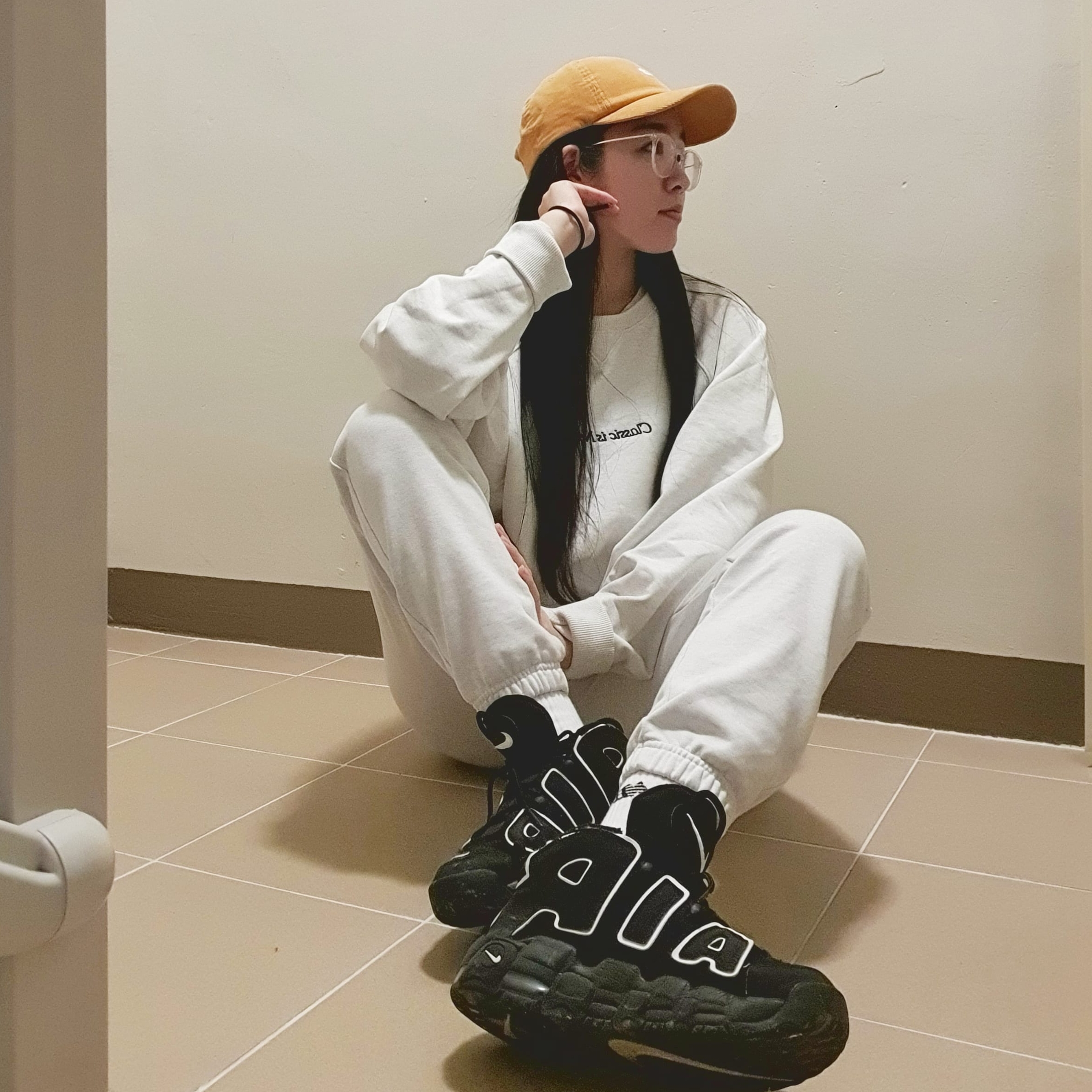 Nike Air More Uptempo Black White 2020 착용 스타일