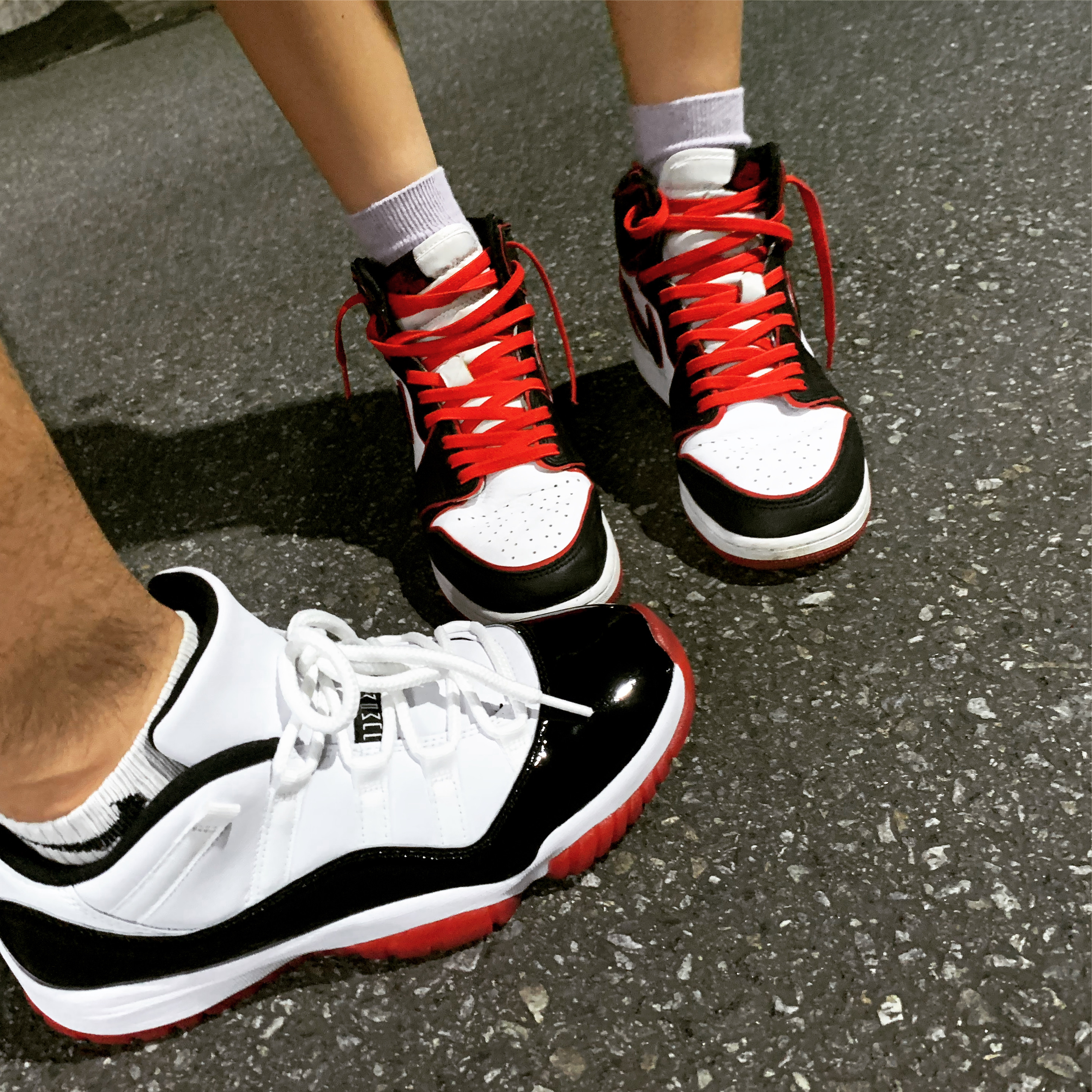 Jordan 11 Retro Low Concord Bred, Jordan 1 Retro High OG Bloodline 착용 스타일