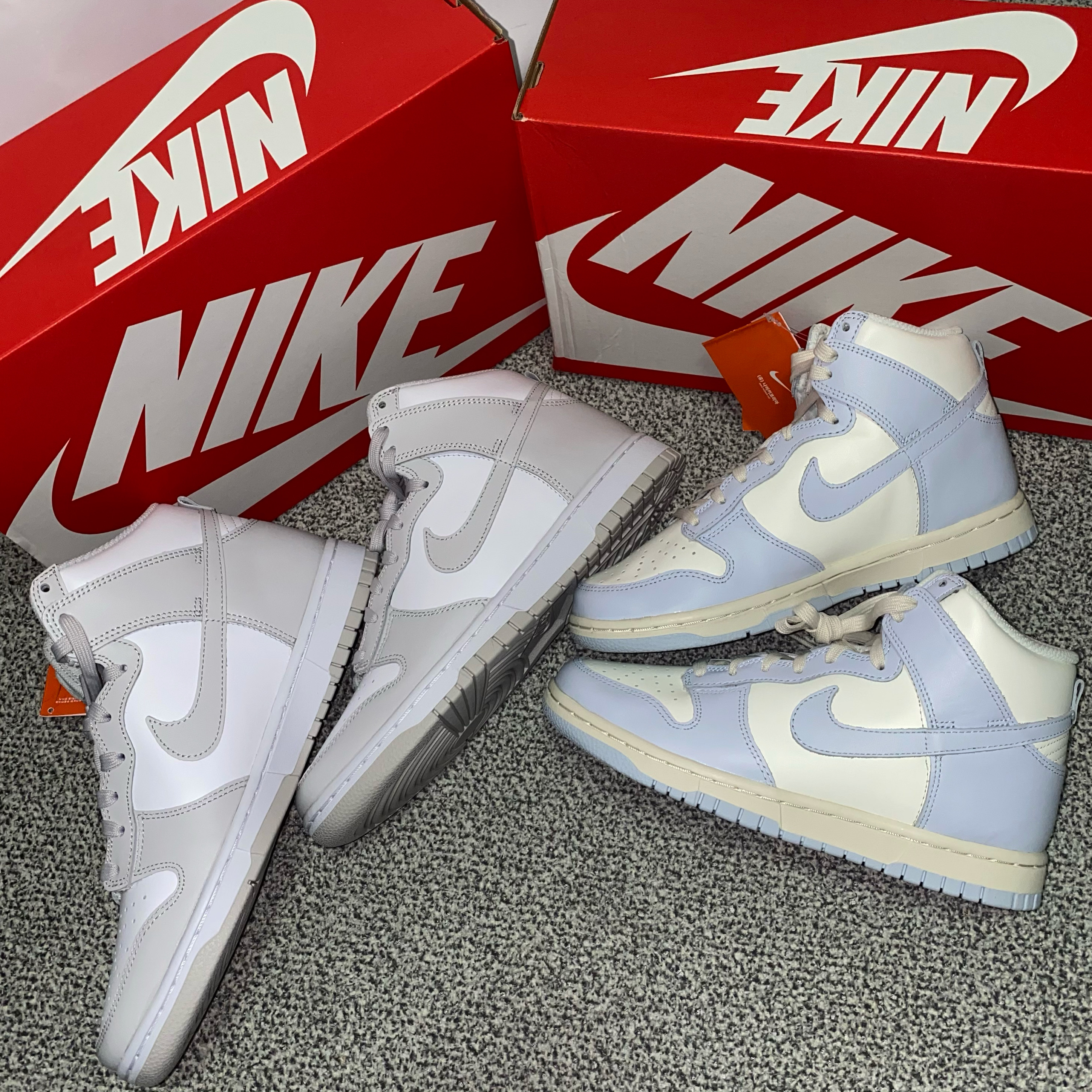 Nike Dunk High Retro Vast Grey, (W) Nike Dunk High Football Grey 착용 스타일