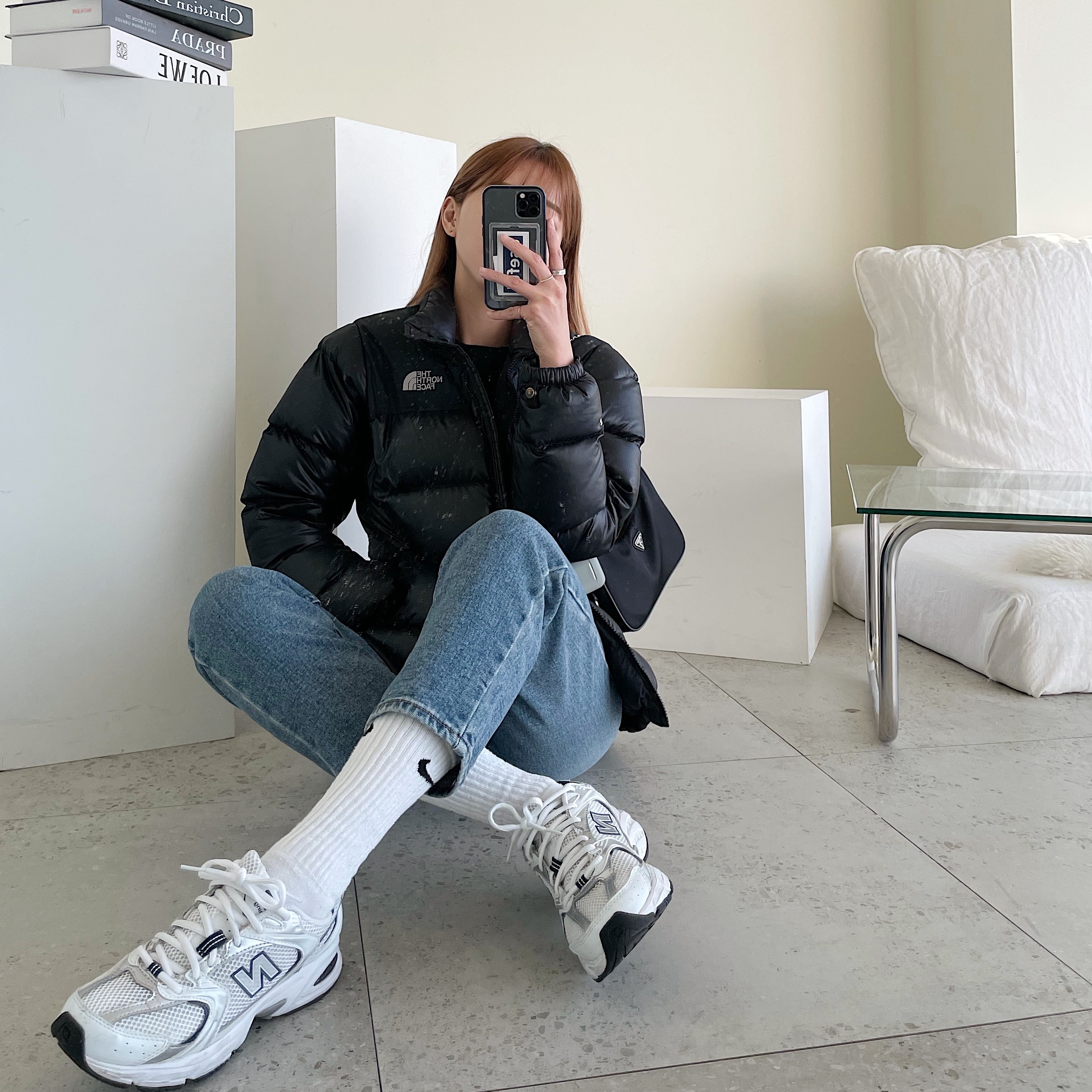New Balance 530 White 착용 스타일 - 1