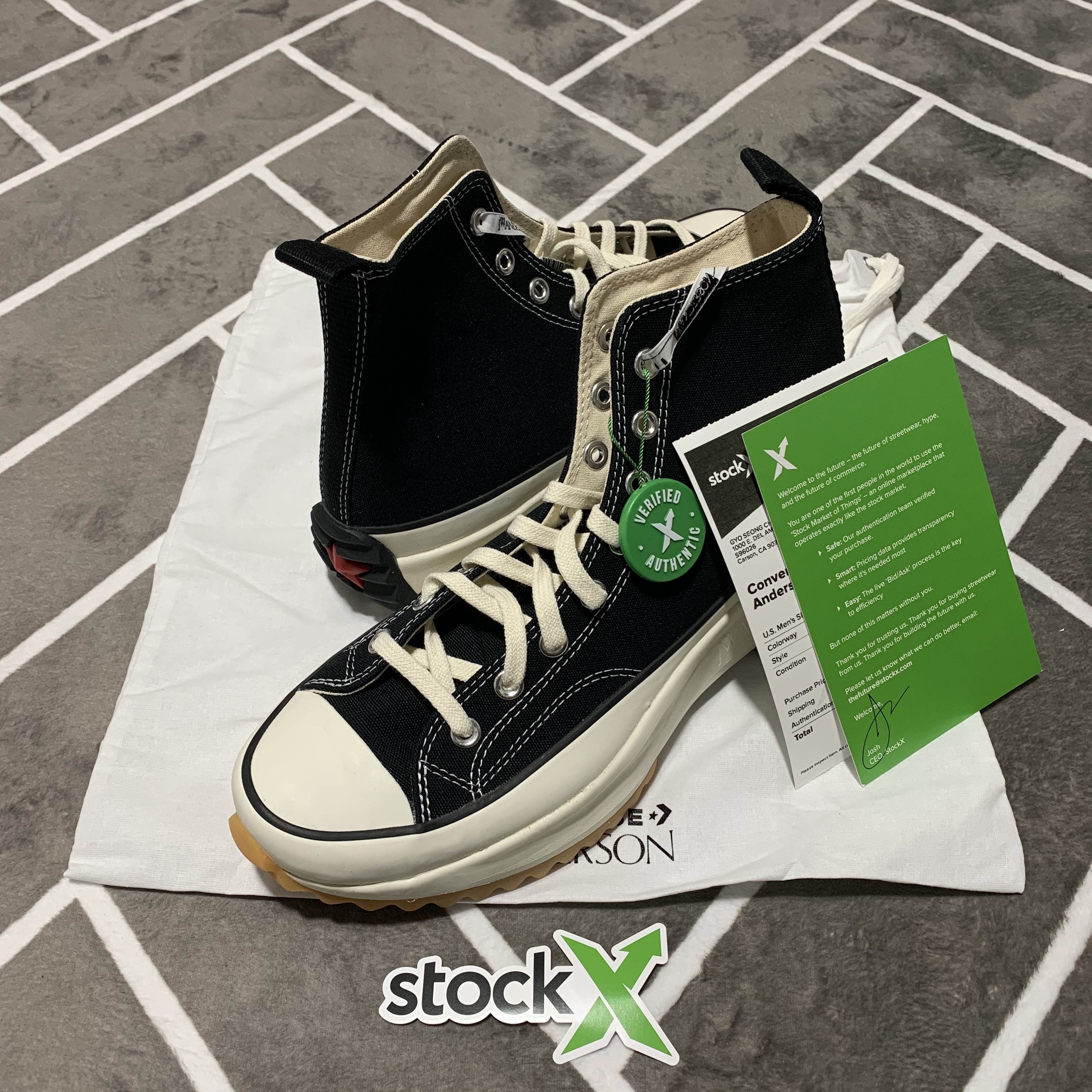 Converse x JW Anderson Run Star Hike Hi Black 착용 스타일