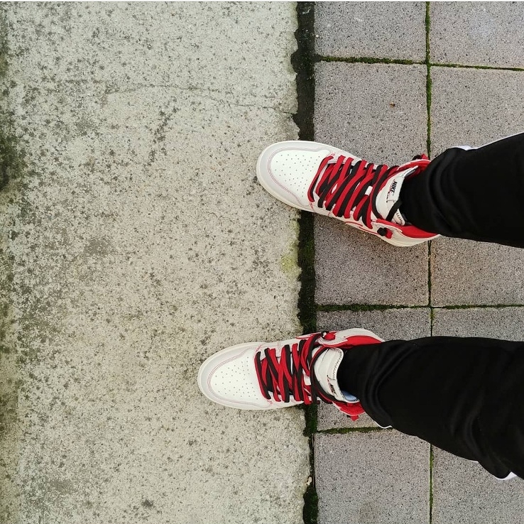 Jordan 1 Retro High Phantom Gym Red 착용 스타일 - 1
